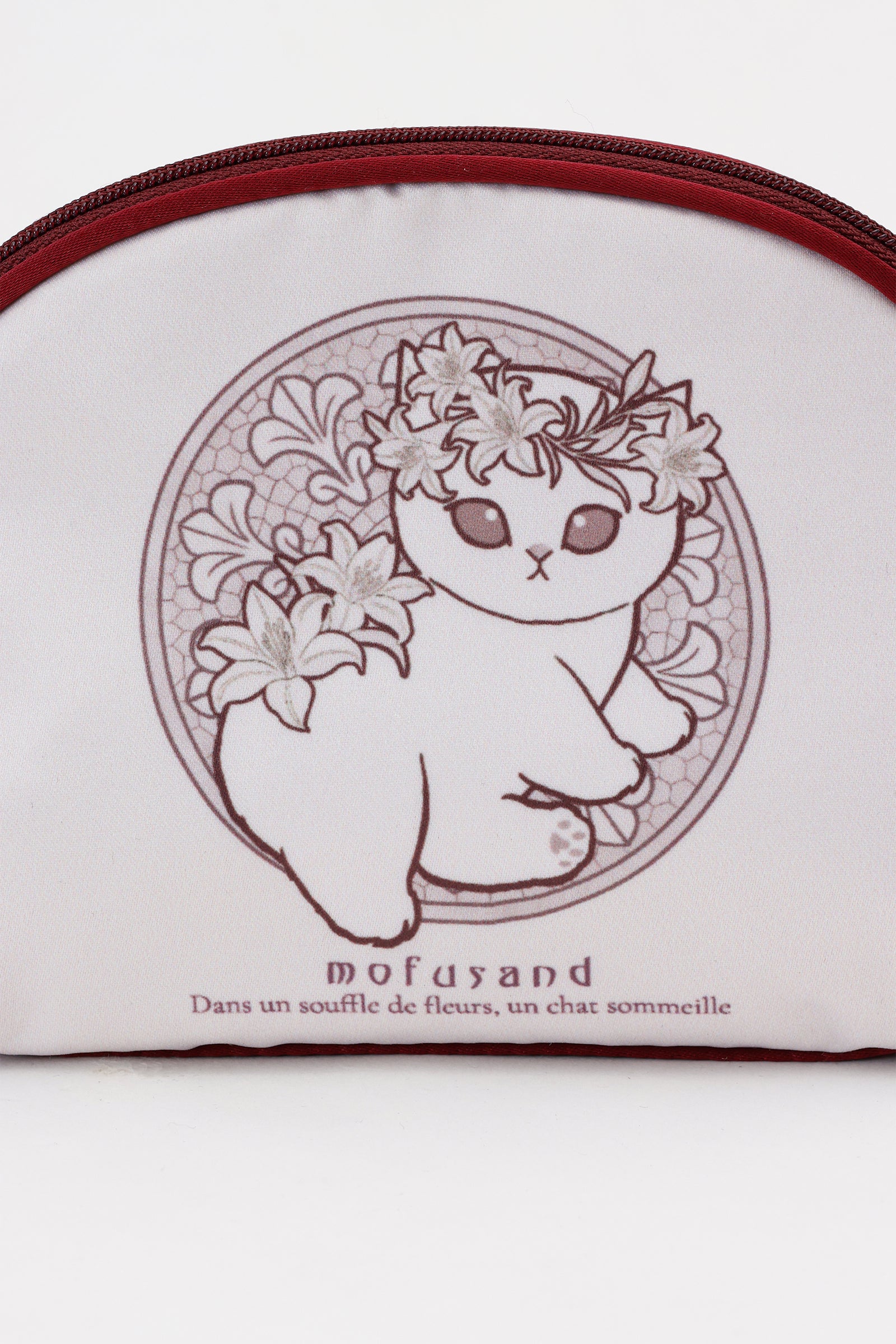 【2BUY10%OFF対象商品】mofusand ポーチ アールヌーヴォー風 リリー ダスティピンク