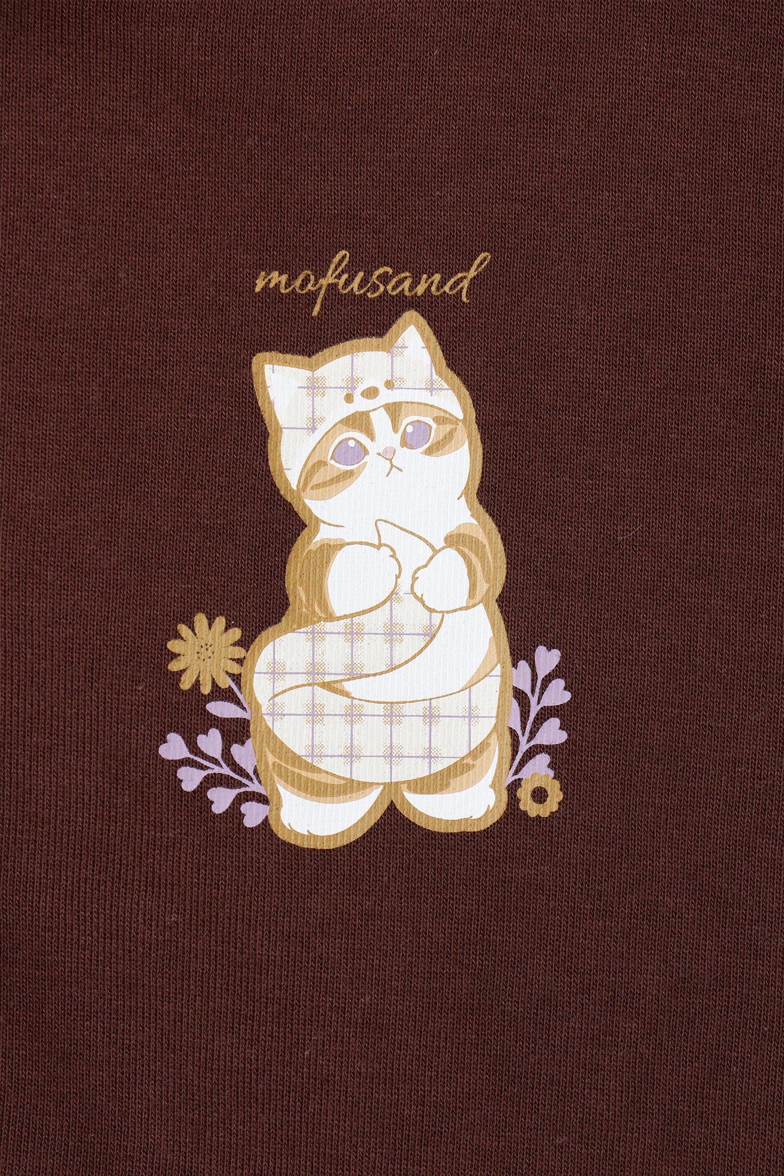 【2BUY10%OFF対象商品】mofusand ZIPパーカー カントリーチェック きつねにゃん ダークブラウン