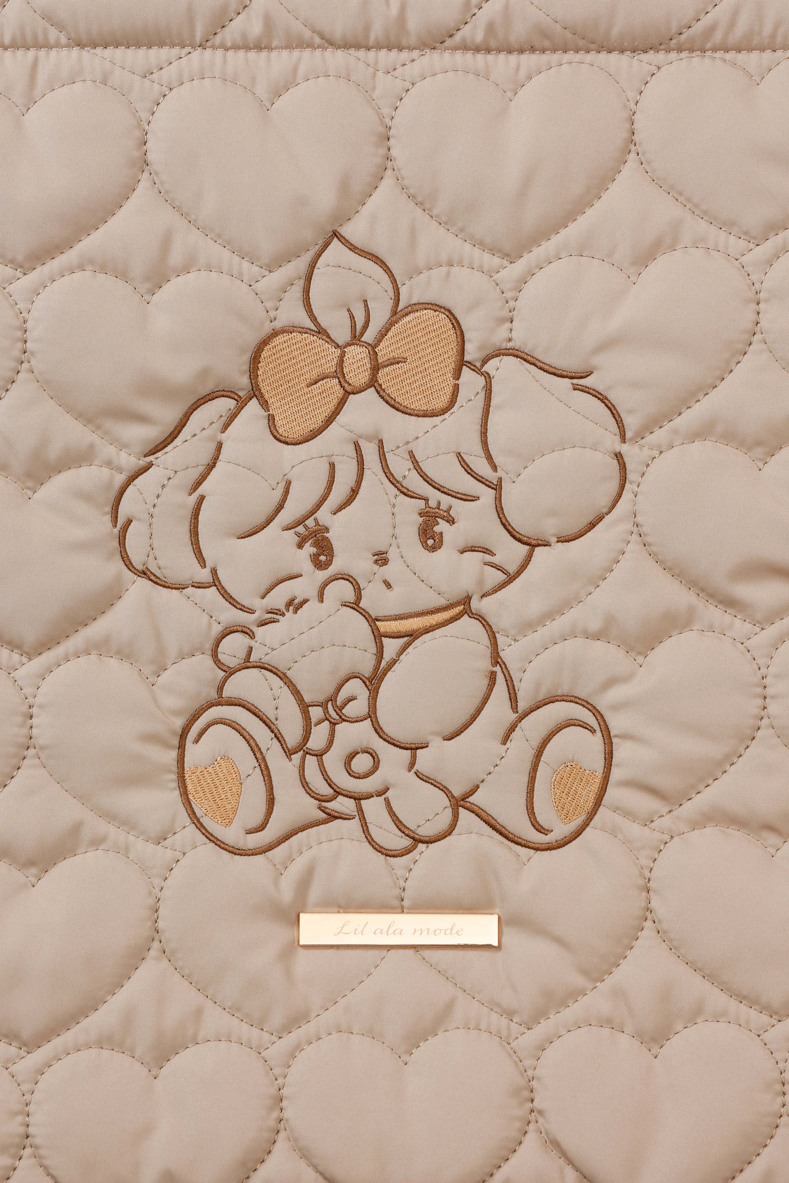 【2BUY10%OFF対象商品】Lil ala mode ハートキルティングトートバッグ スフレ ブラウン ONE