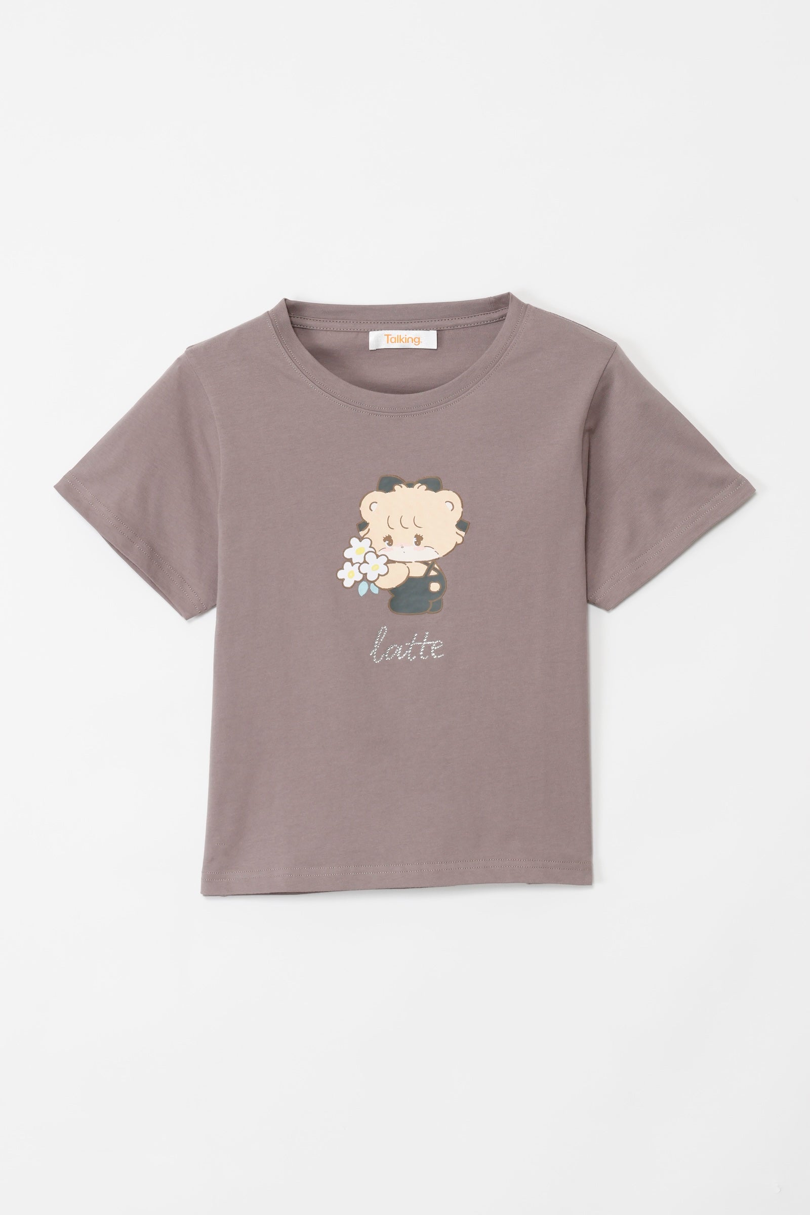 【2BUY10%OFF対象商品】Lil ala mode Tシャツ ラテ グレー