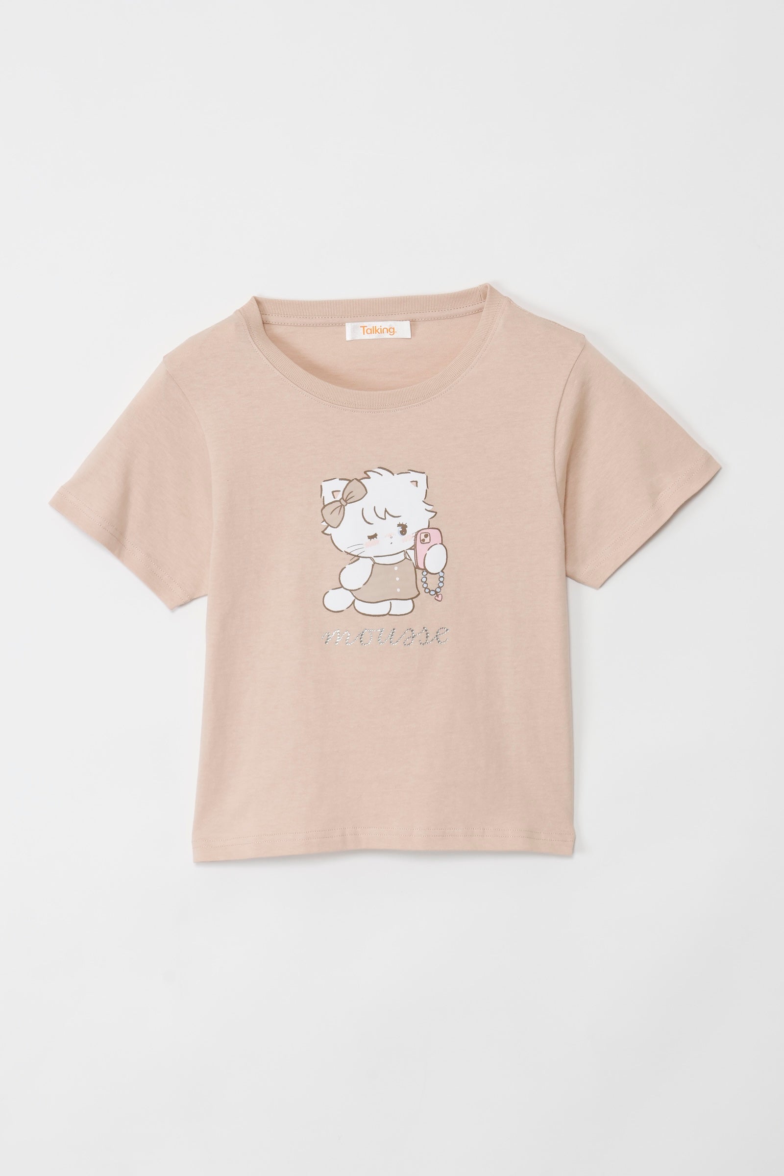 【2BUY10%OFF対象商品】Lil ala mode Tシャツ ムース ピンク