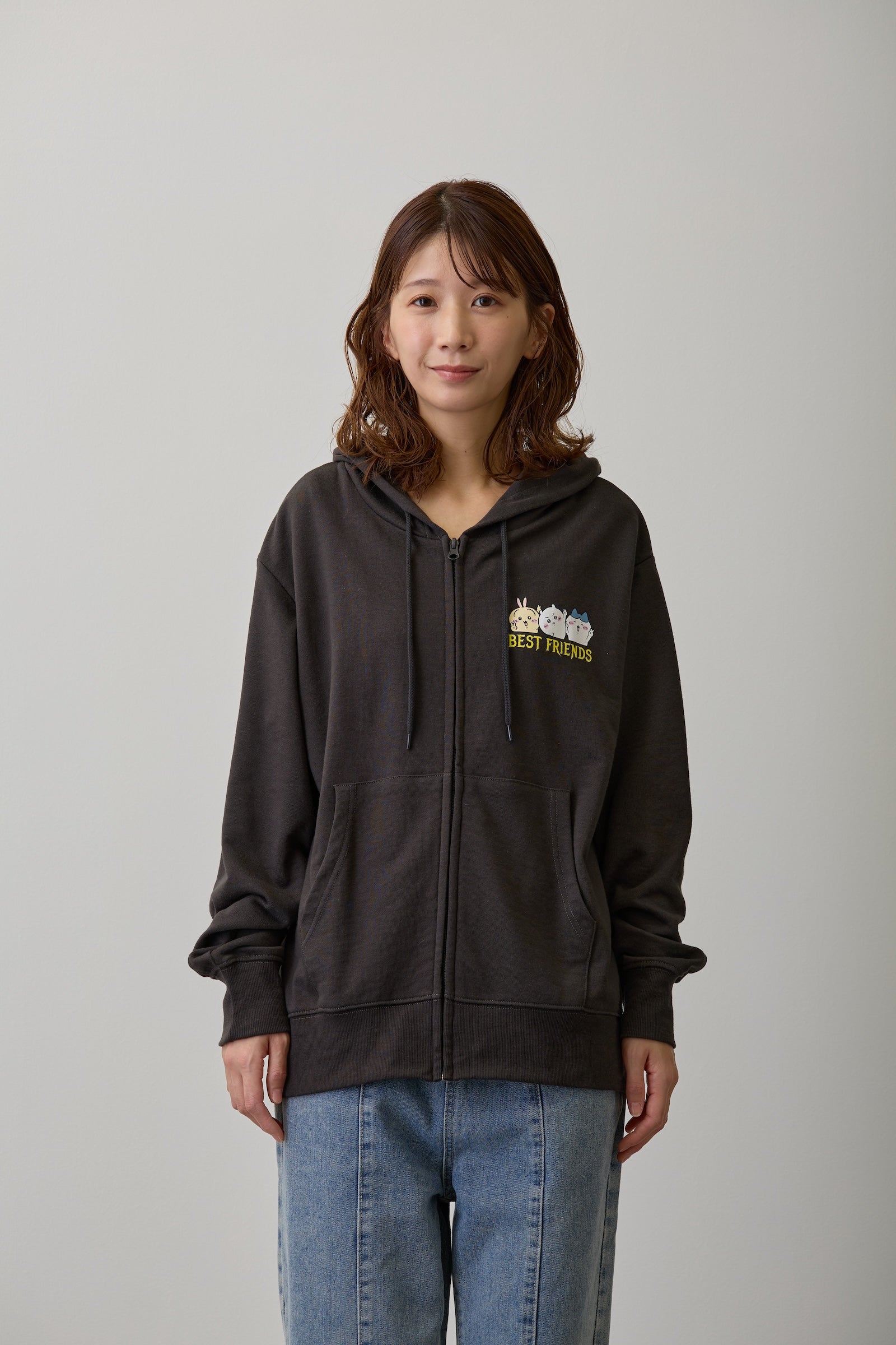 【2BUY10%OFF対象商品】ちいかわ ZIPパーカー 仲良しトリオ スミ
