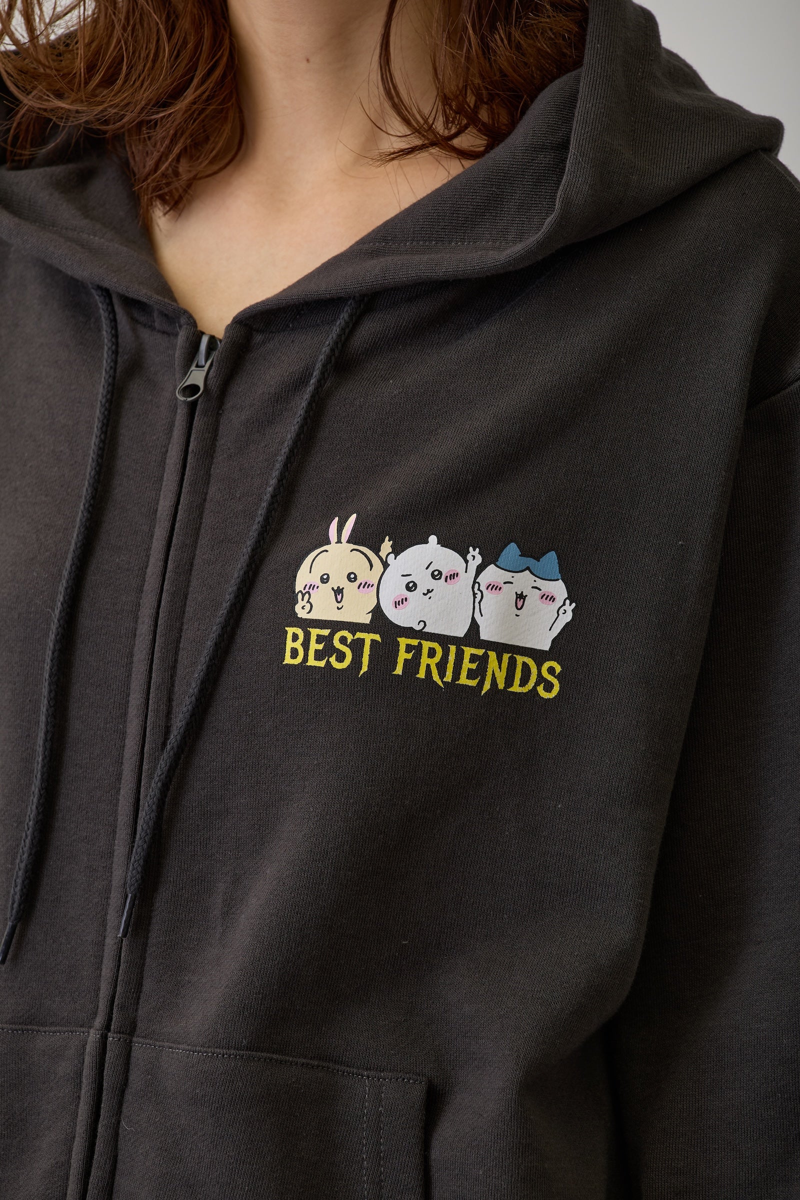 【2BUY10%OFF対象商品】ちいかわ ZIPパーカー 仲良しトリオ スミ