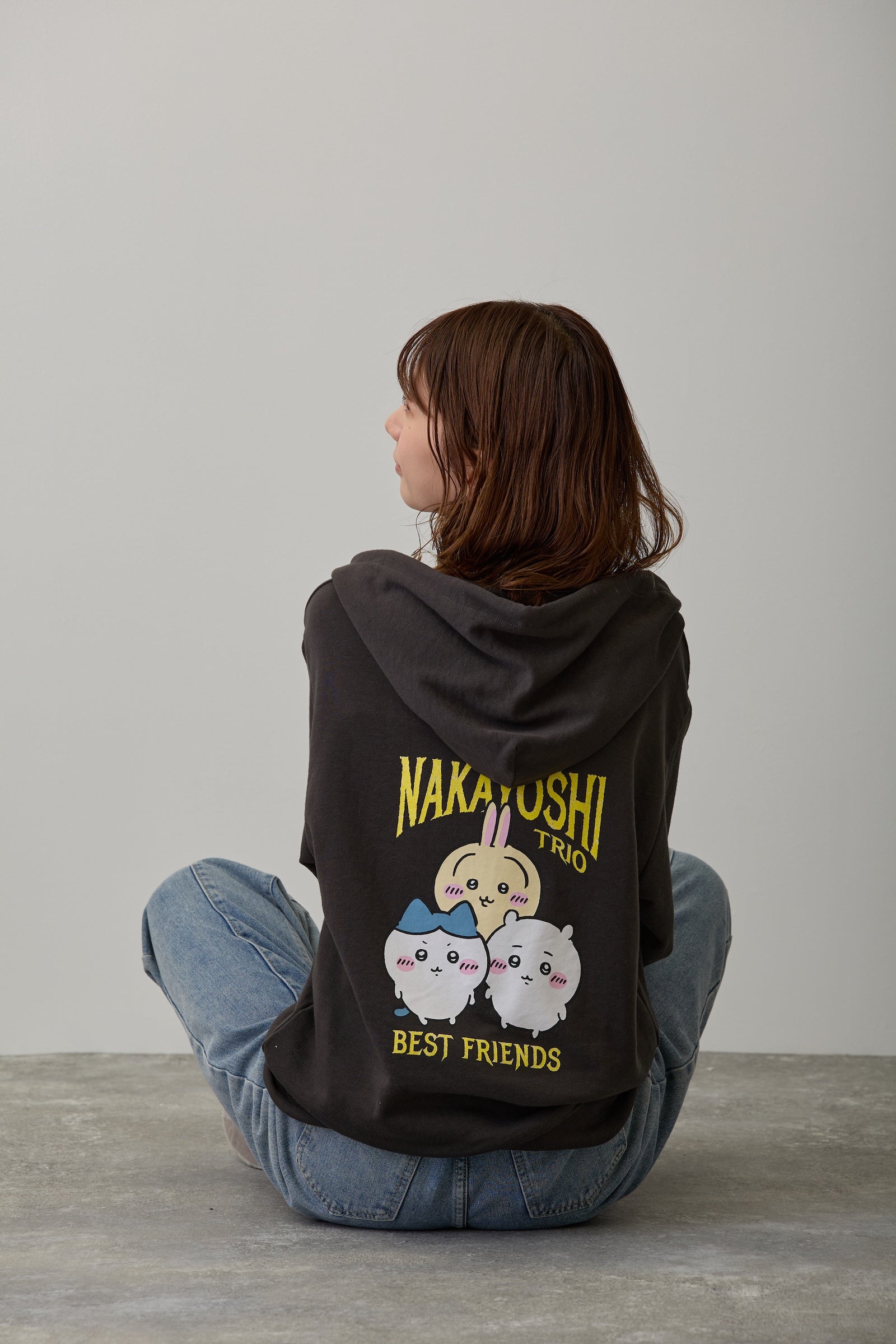 【2BUY10%OFF対象商品】ちいかわ ZIPパーカー 仲良しトリオ スミ