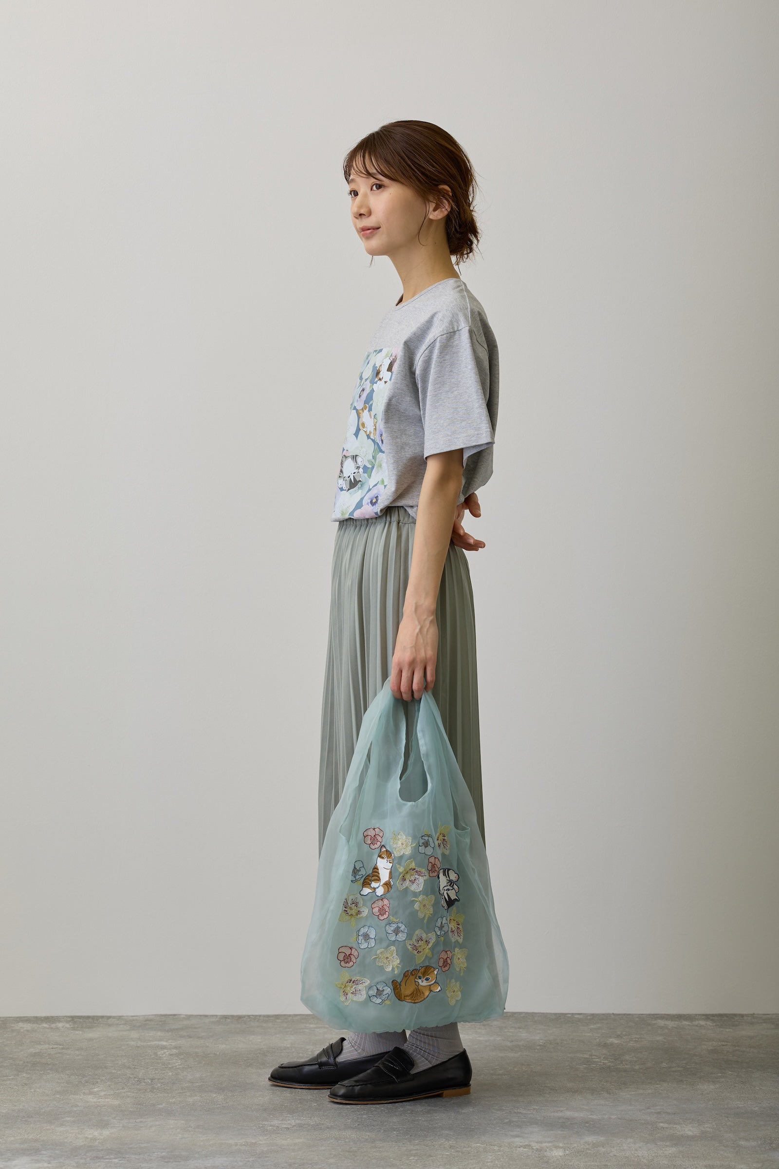 【2BUY10%OFF対象商品】mofusand×日比谷花壇 チュールバッグ ウィンターオリジン ミント