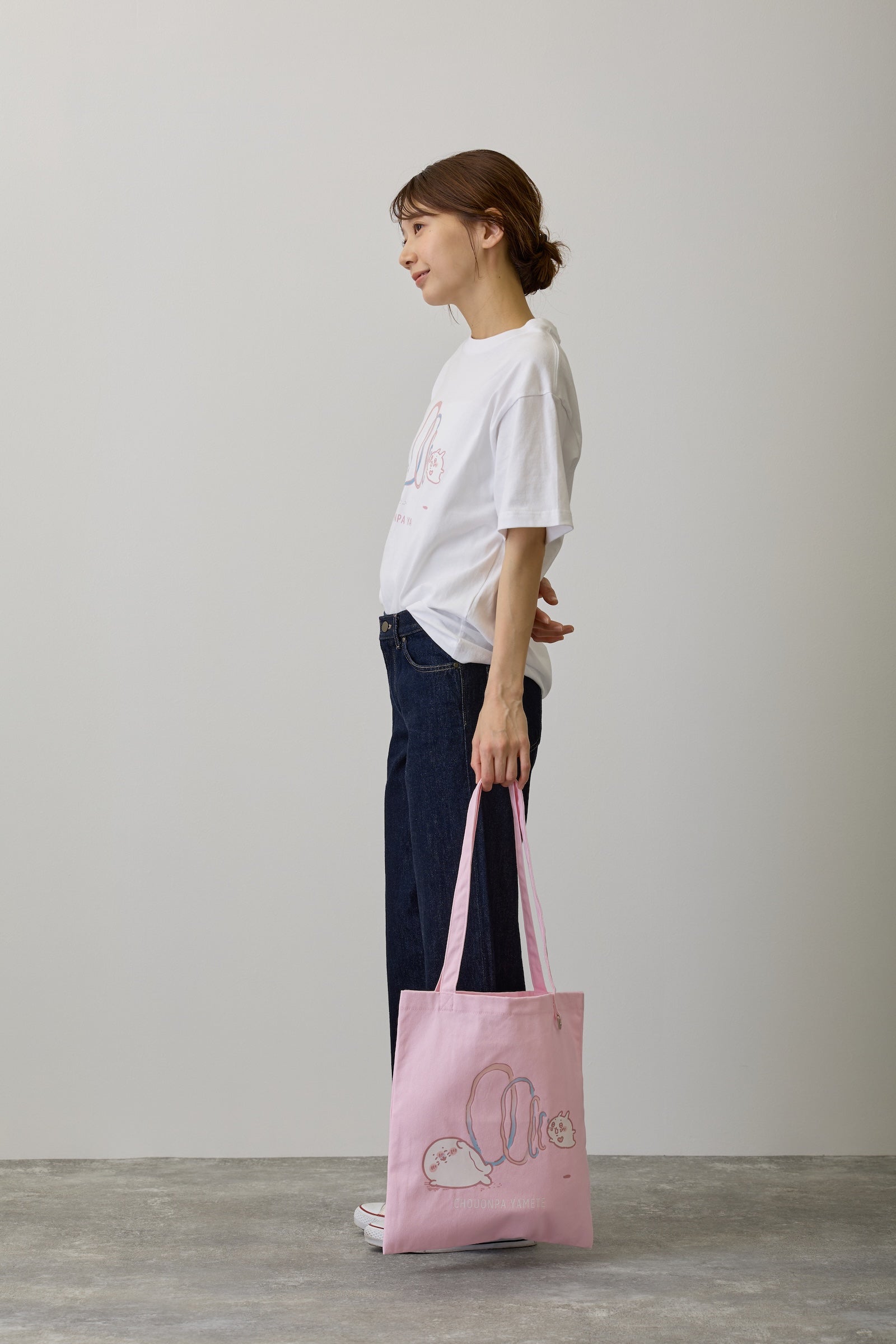 ナガノキャラクターズ トートバッグ 超音波やめて ピンク