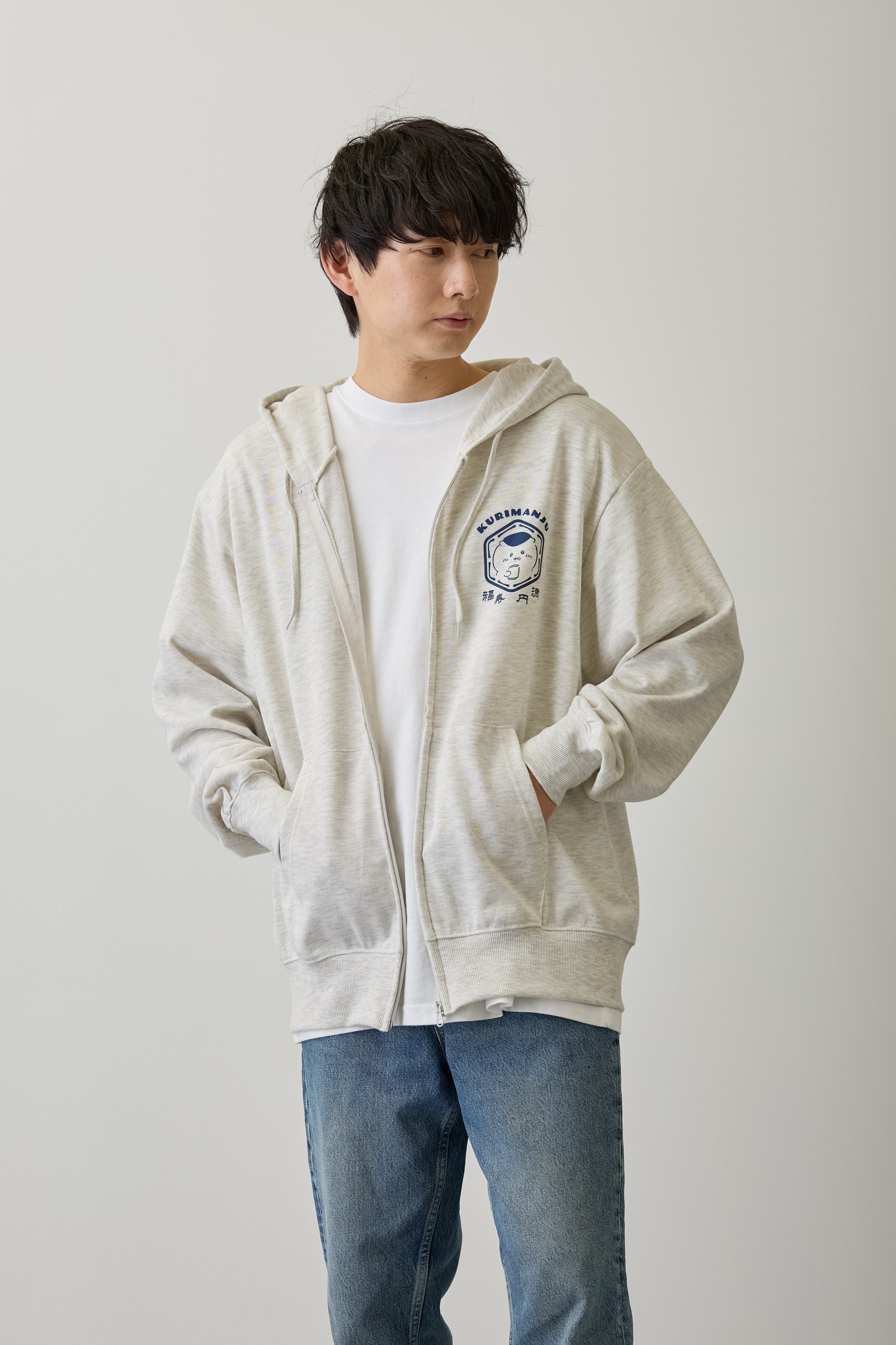 ちいかわ ZIPパーカー 福寿円満 アッシュ