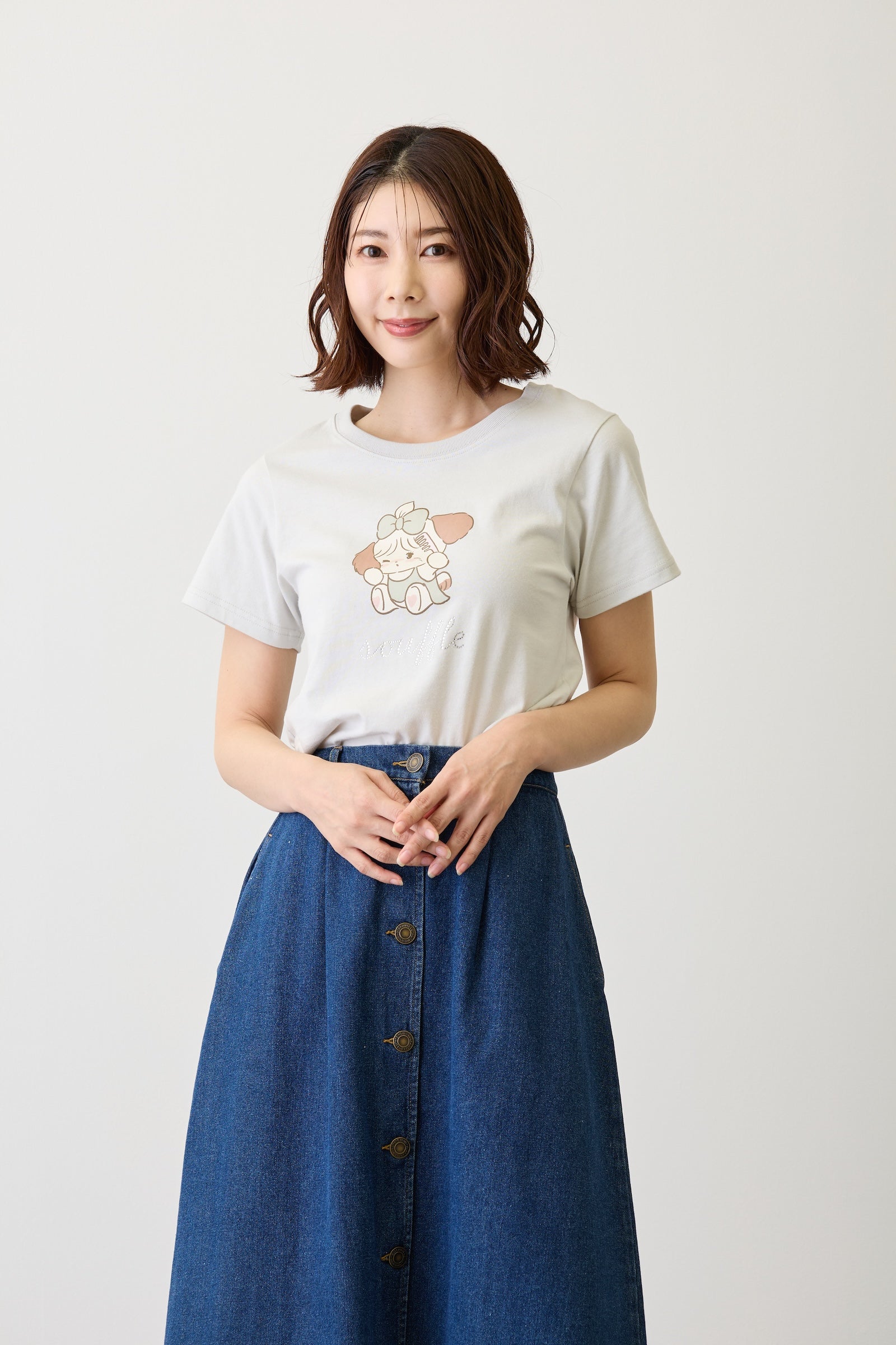 【2BUY10%OFF対象商品】Lil ala mode Tシャツ スフレ ナチュラル