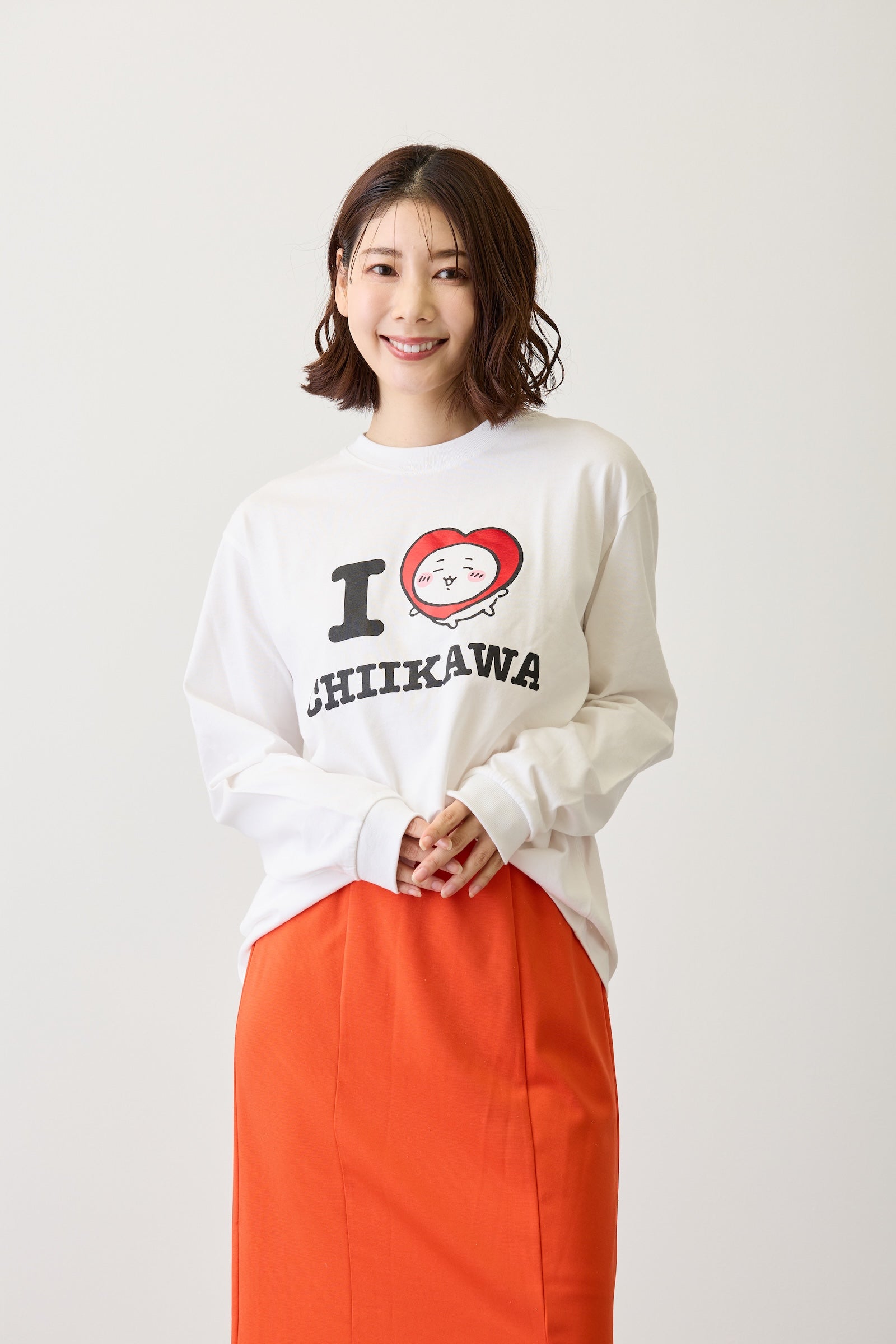 ちいかわ 長袖Tシャツ I LOVE CHIIKAWA ホワイト