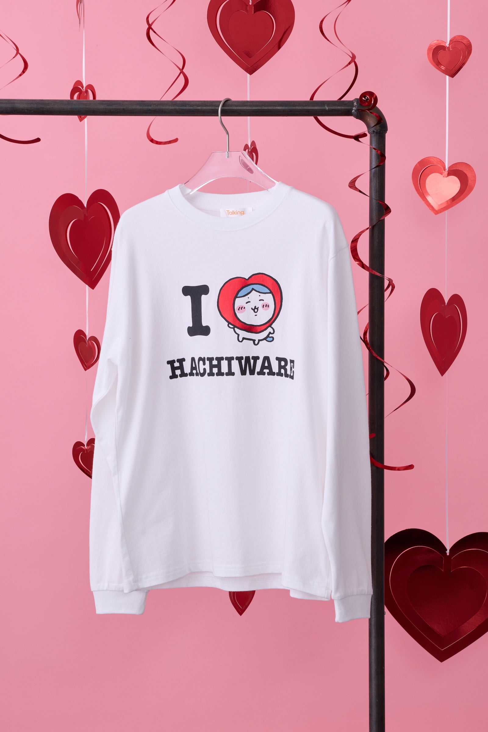 ちいかわ 長袖Tシャツ I LOVE HACHIWARE ホワイト