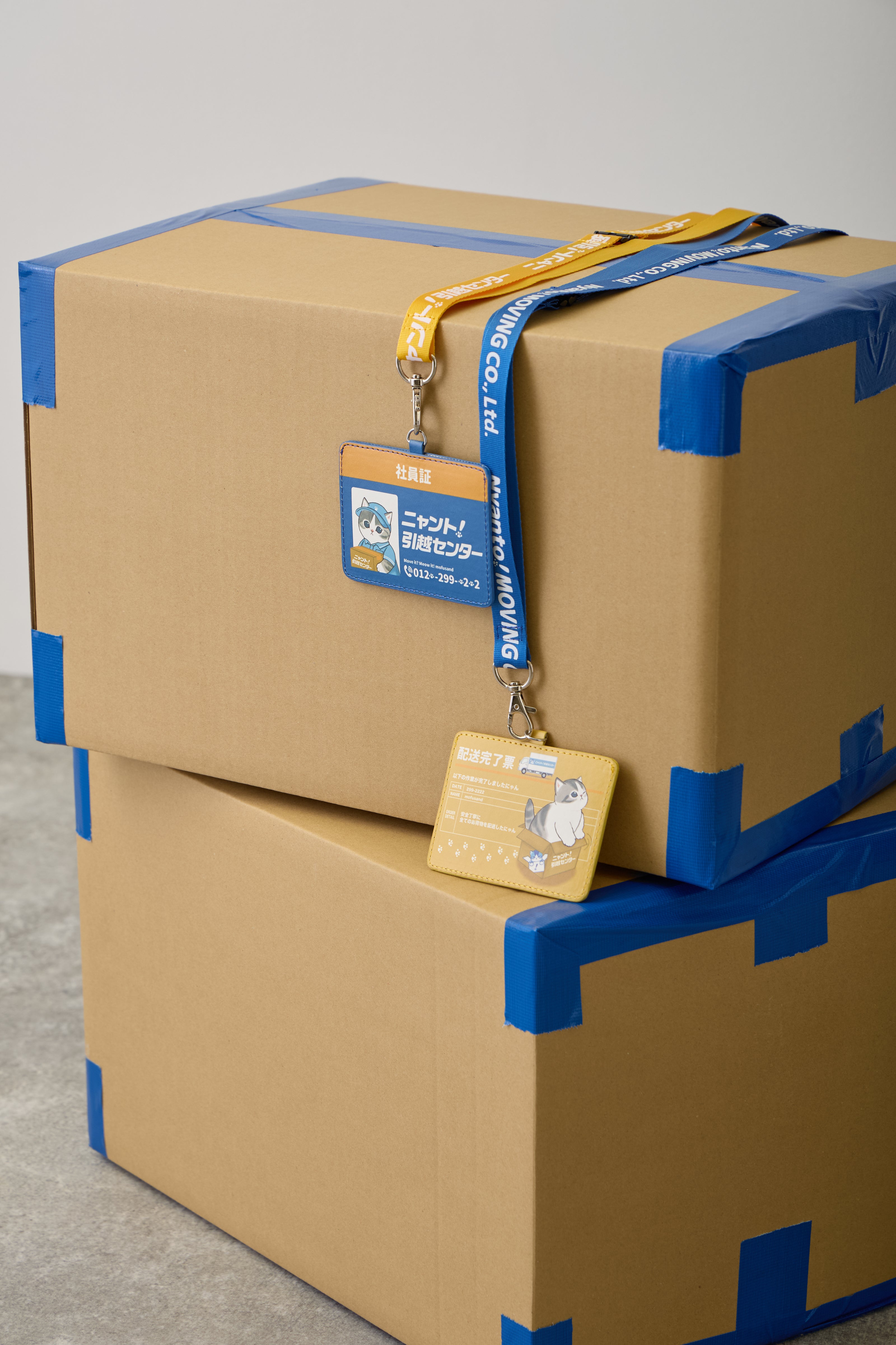 【2BUY10%OFF対象商品】mofusand IDケース ニャント!引越センター 社員証 ネイビー ONE