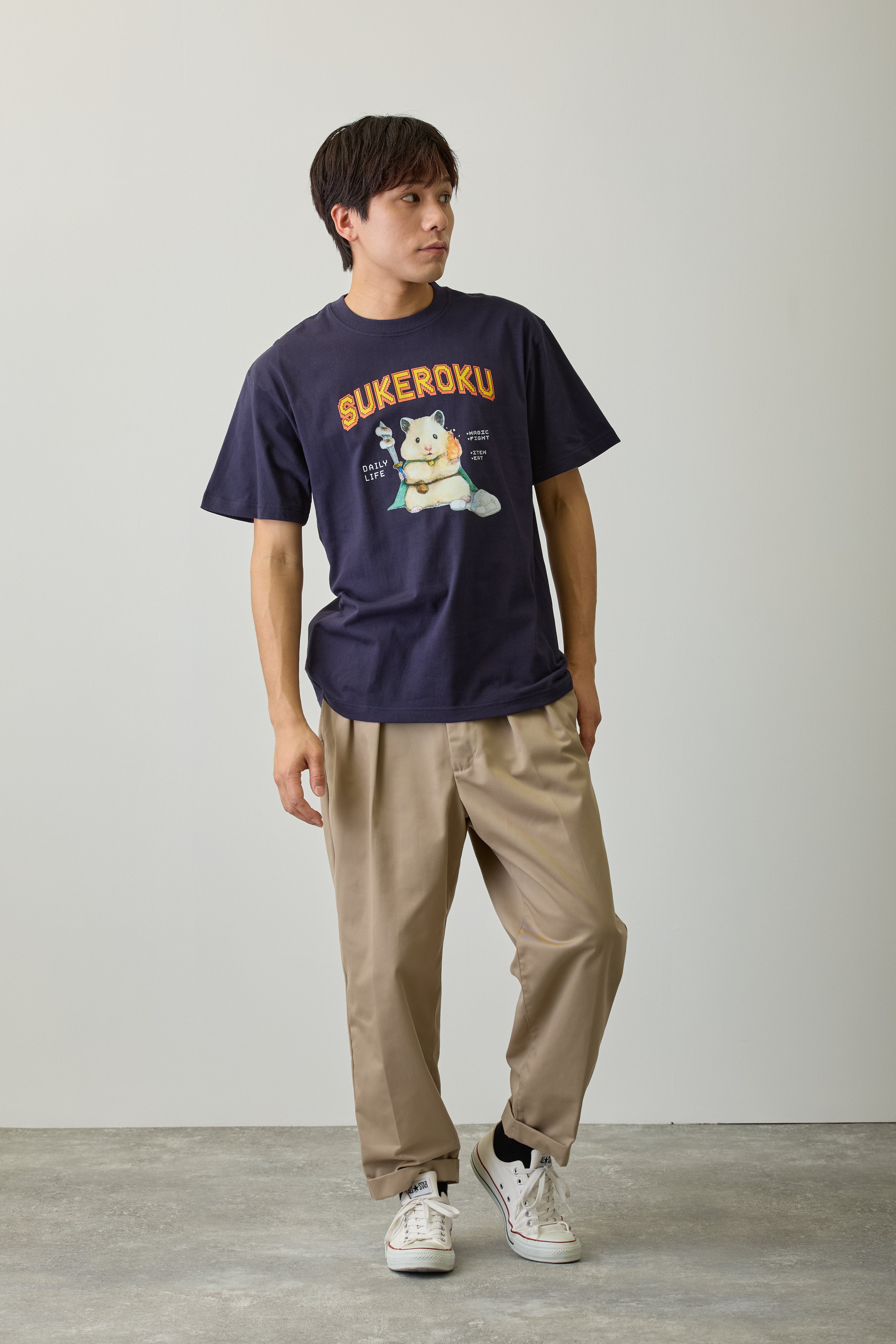 助六の日常 Tシャツ ゲーム ネイビー