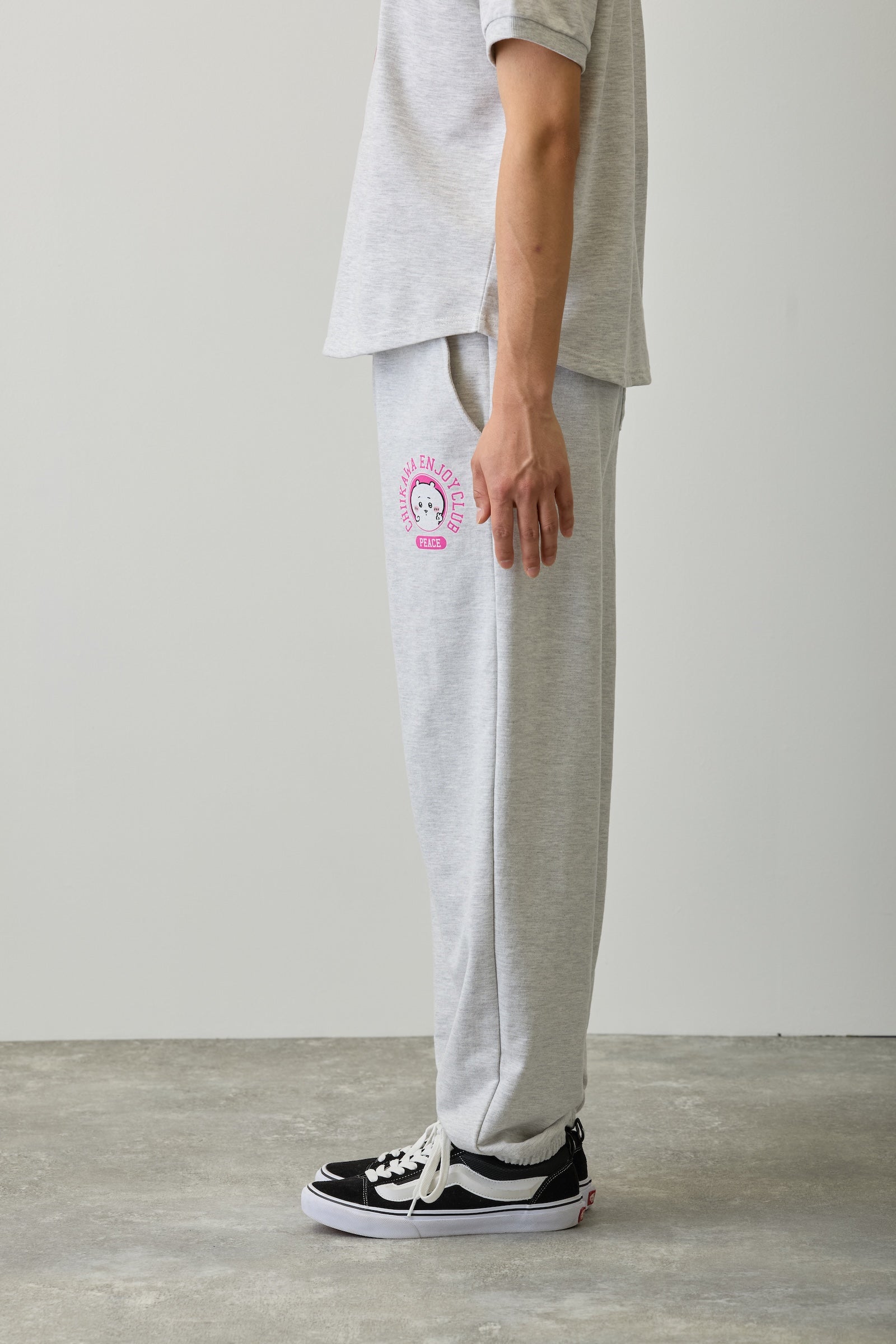 【2BUY10%OFF対象商品】ちいかわ スウェットパンツ ピース ちいかわ 杢グレー