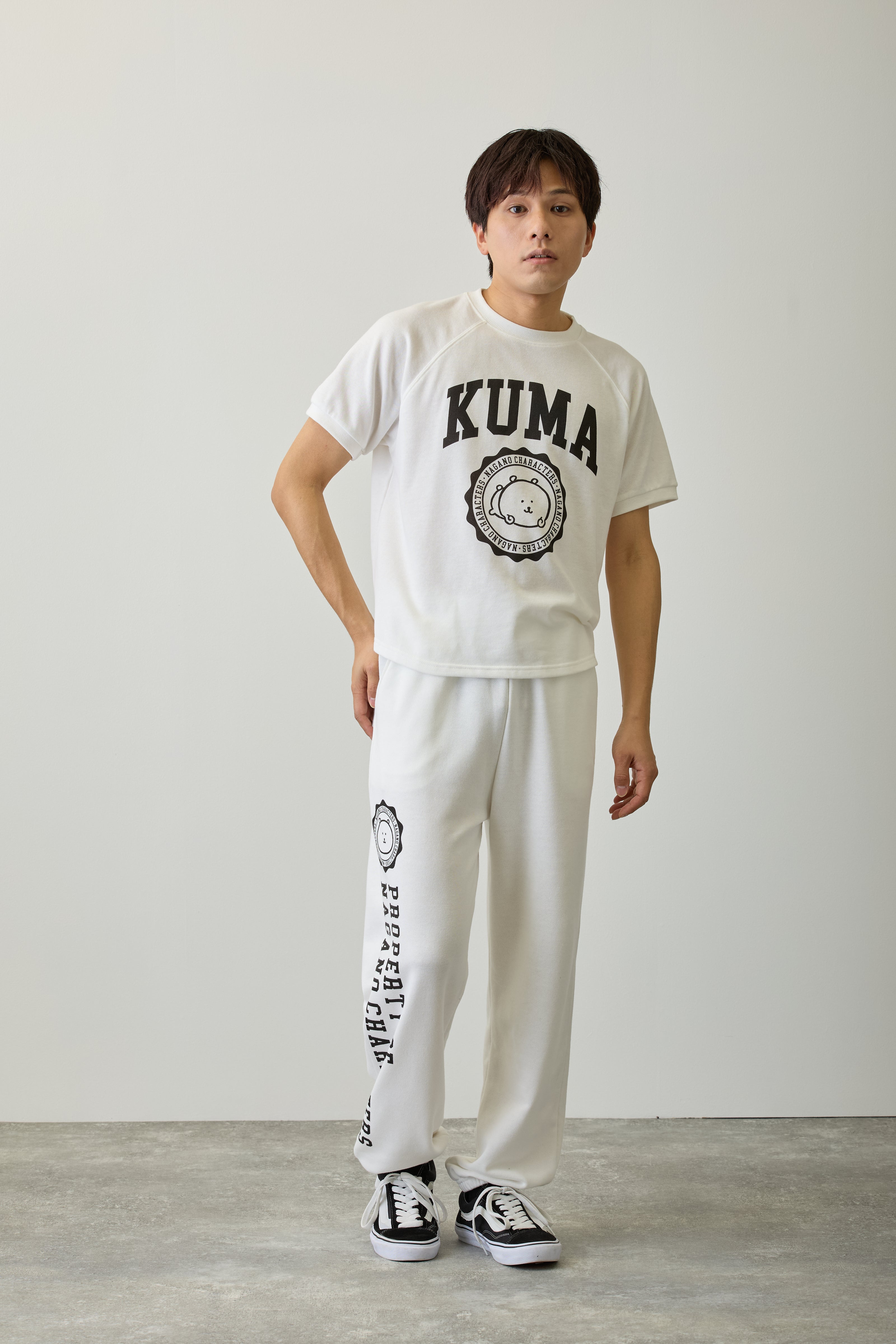 ナガノキャラクターズ Tシャツ カレッジ くま ホワイト