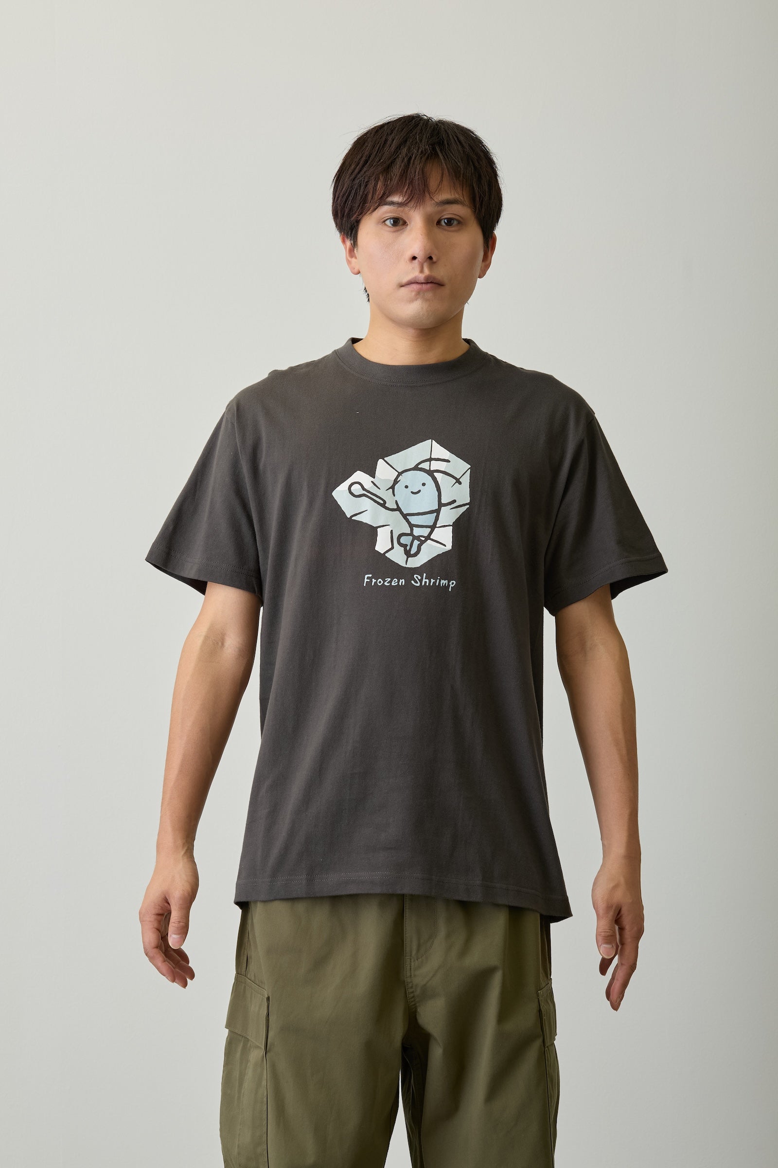 ホワイトタイガーとブラックタイガー Tシャツ 冷凍えび スミ