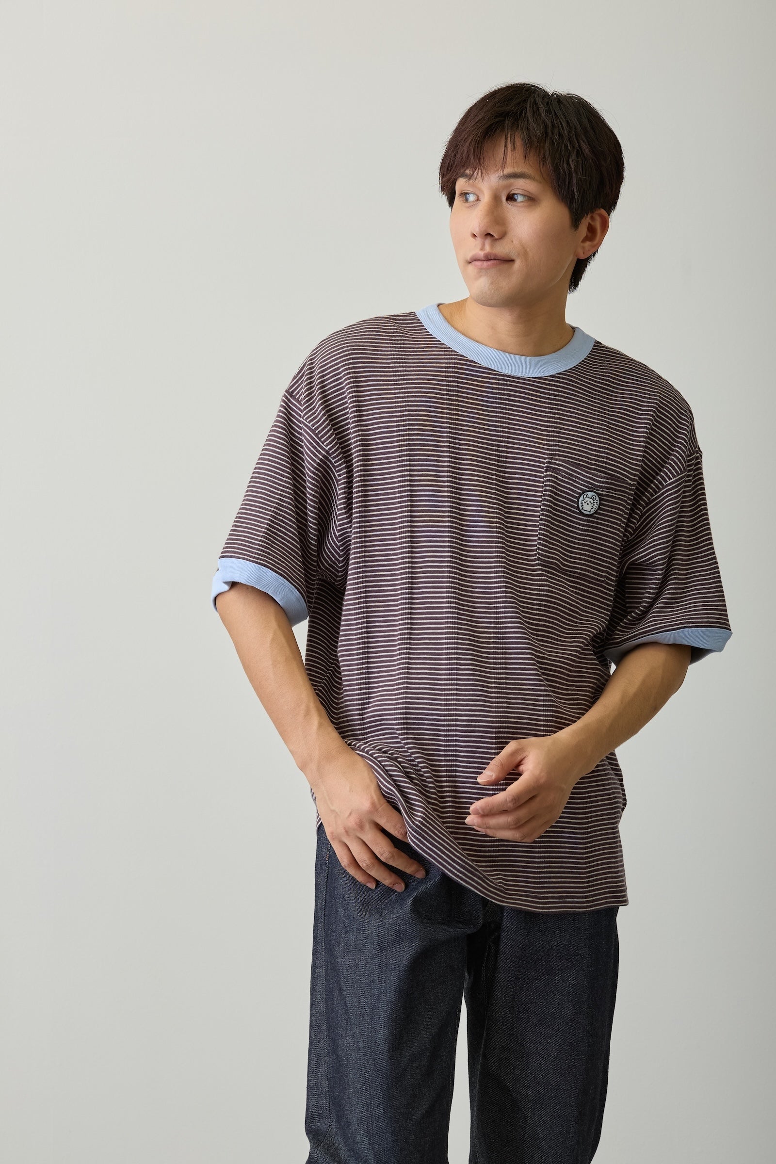 【2BUY10%OFF対象商品】ちいかわ ビッグシルエットポケットTシャツ Robert P.Miller×Talking モモンガ COFFEE