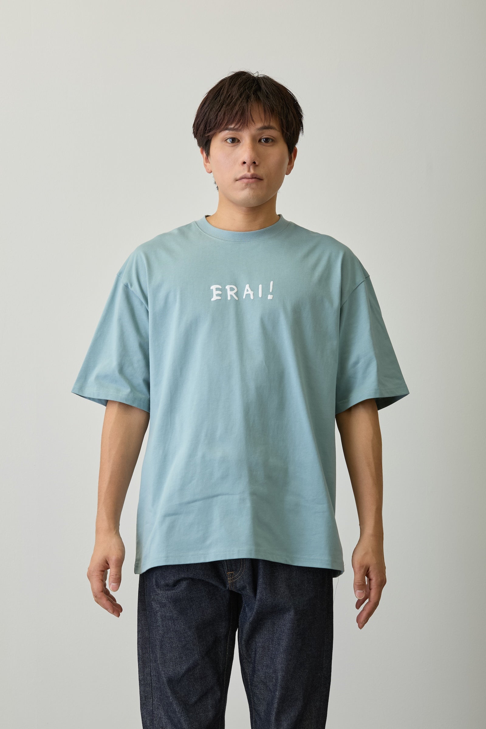 【2BUY10%OFF対象商品】コウペンちゃん ビッグシルエットTシャツ YOU ARE SUPER ERAI~! ブルーグレー