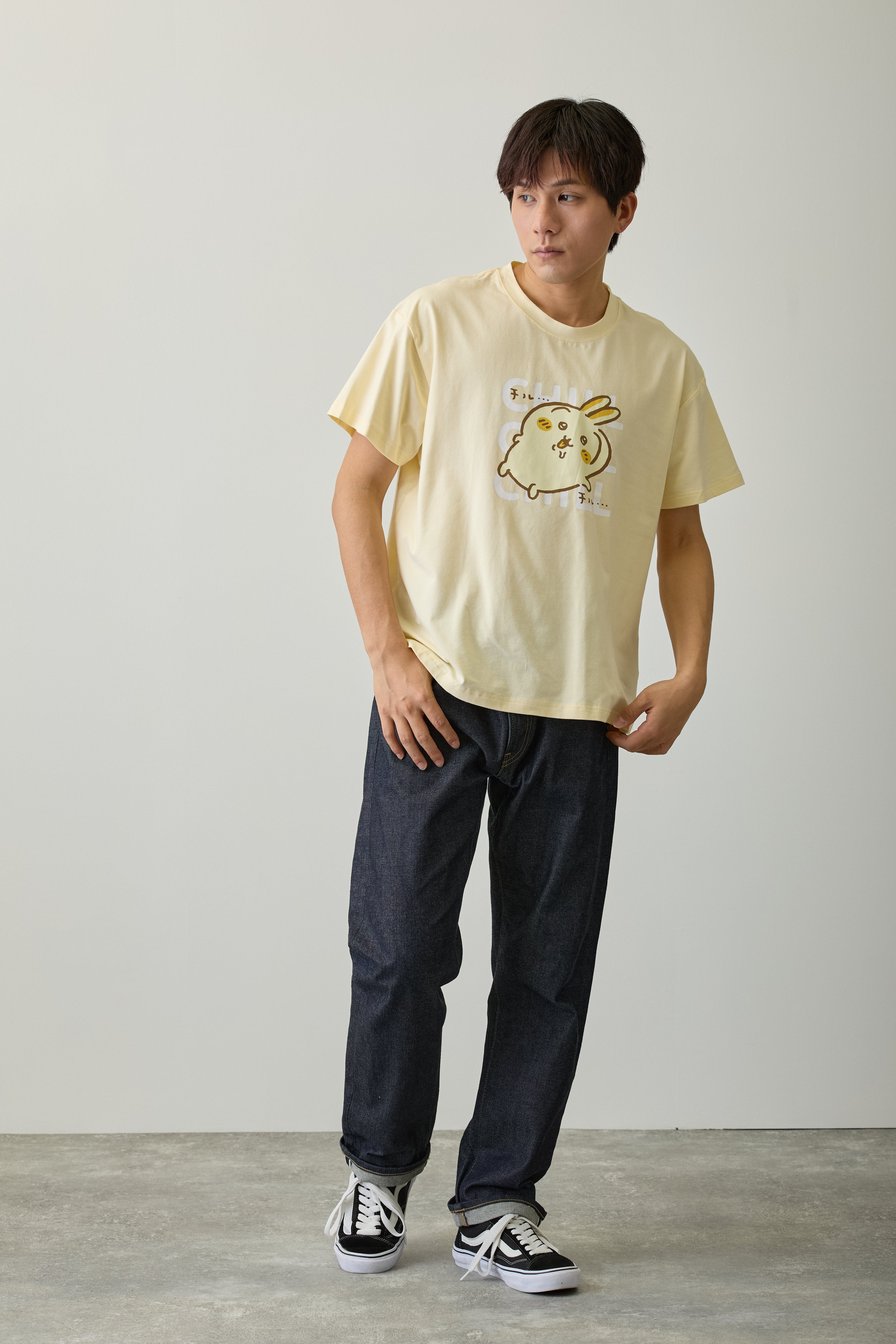 【2BUY10%OFF対象商品】ちいかわ Tシャツ チルチルうさぎ イエロー