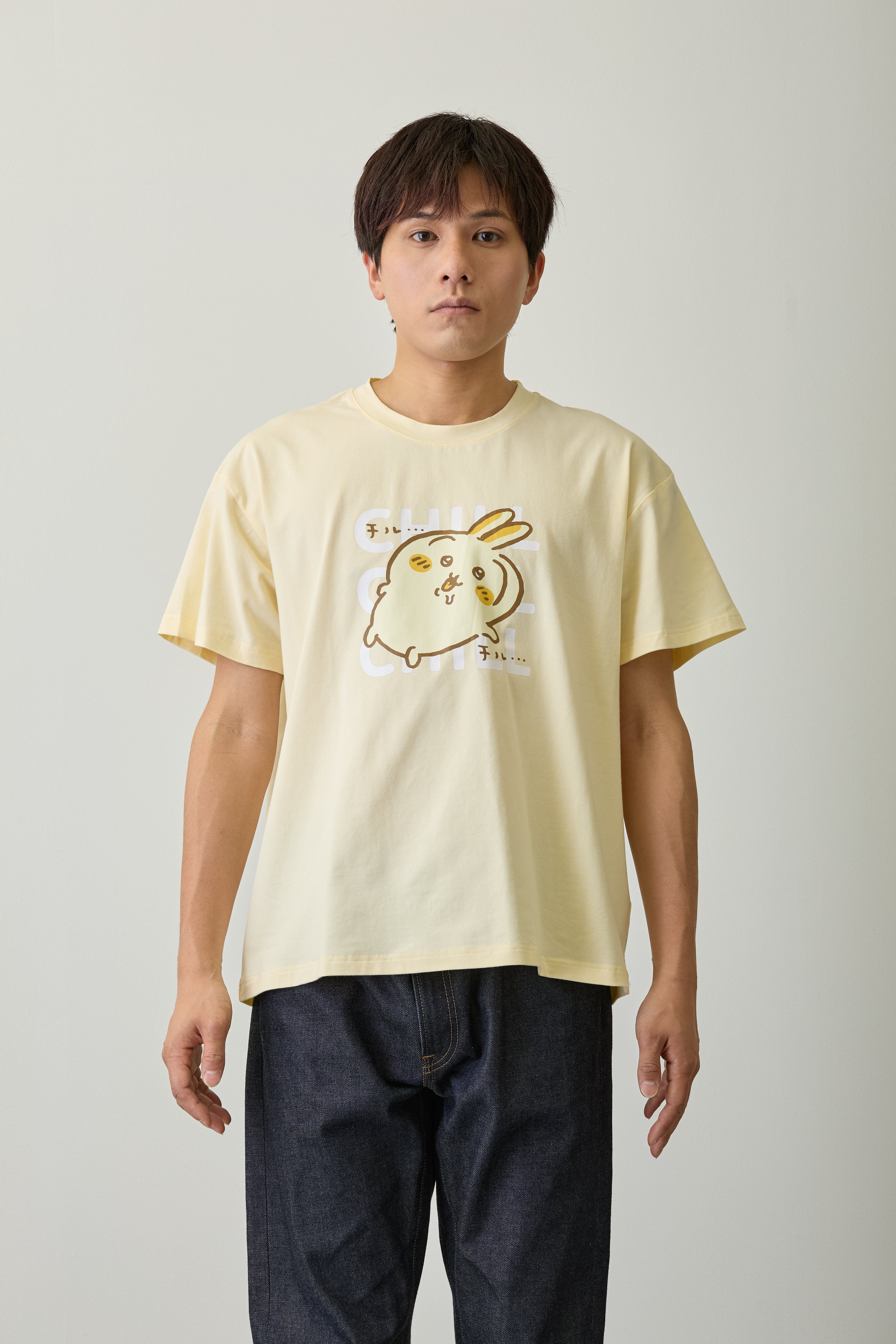【2BUY10%OFF対象商品】ちいかわ Tシャツ チルチルうさぎ イエロー