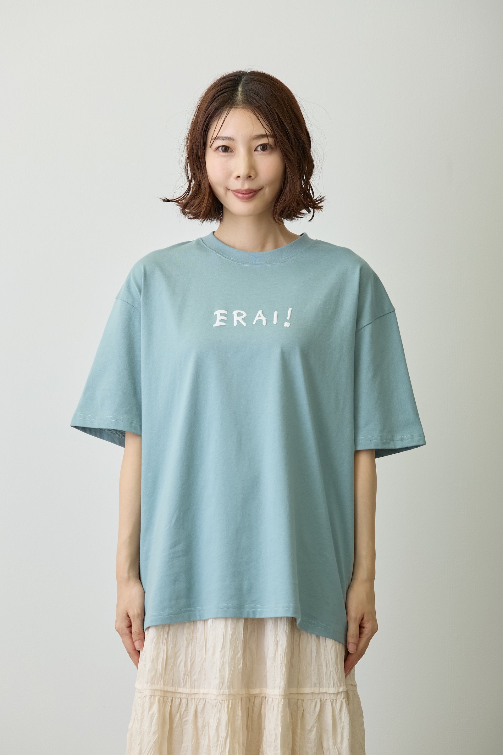 【2BUY10%OFF対象商品】コウペンちゃん ビッグシルエットTシャツ YOU ARE SUPER ERAI~! ブルーグレー