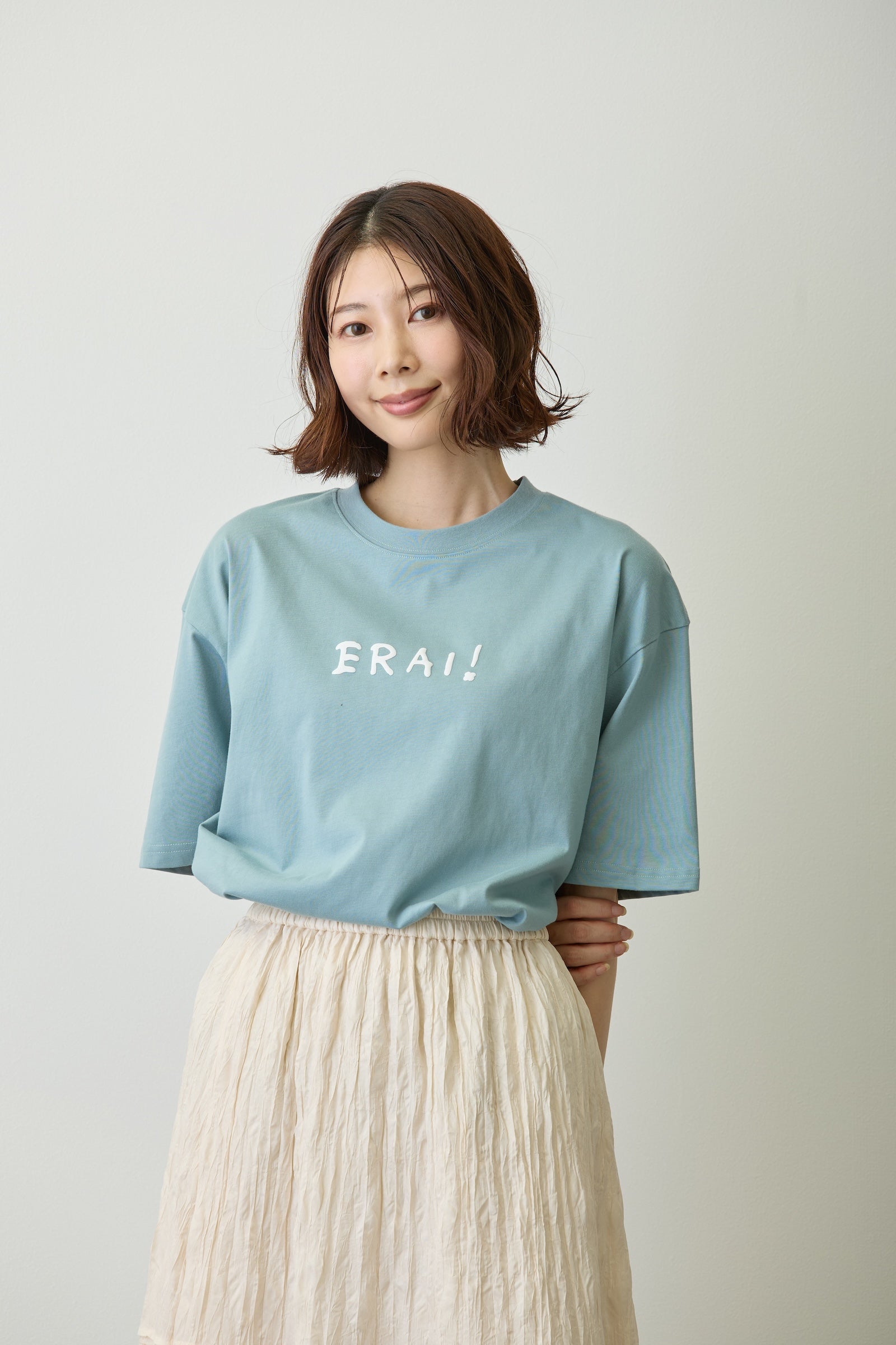 【2BUY10%OFF対象商品】コウペンちゃん ビッグシルエットTシャツ YOU ARE SUPER ERAI~! ブルーグレー