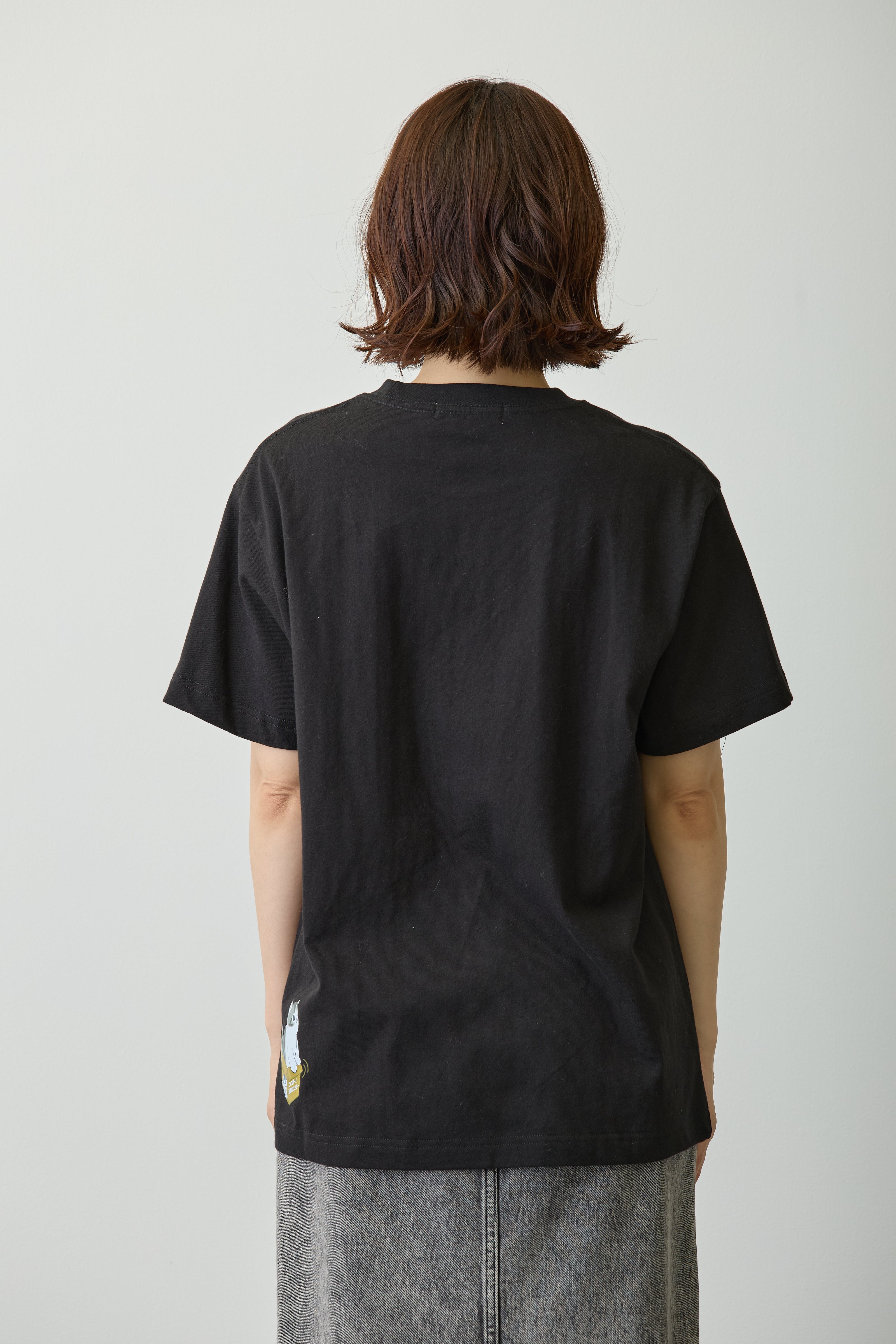 【2BUY10%OFF対象商品】mofusand Tシャツ ニャント!引越センター Nyanto! ブラック