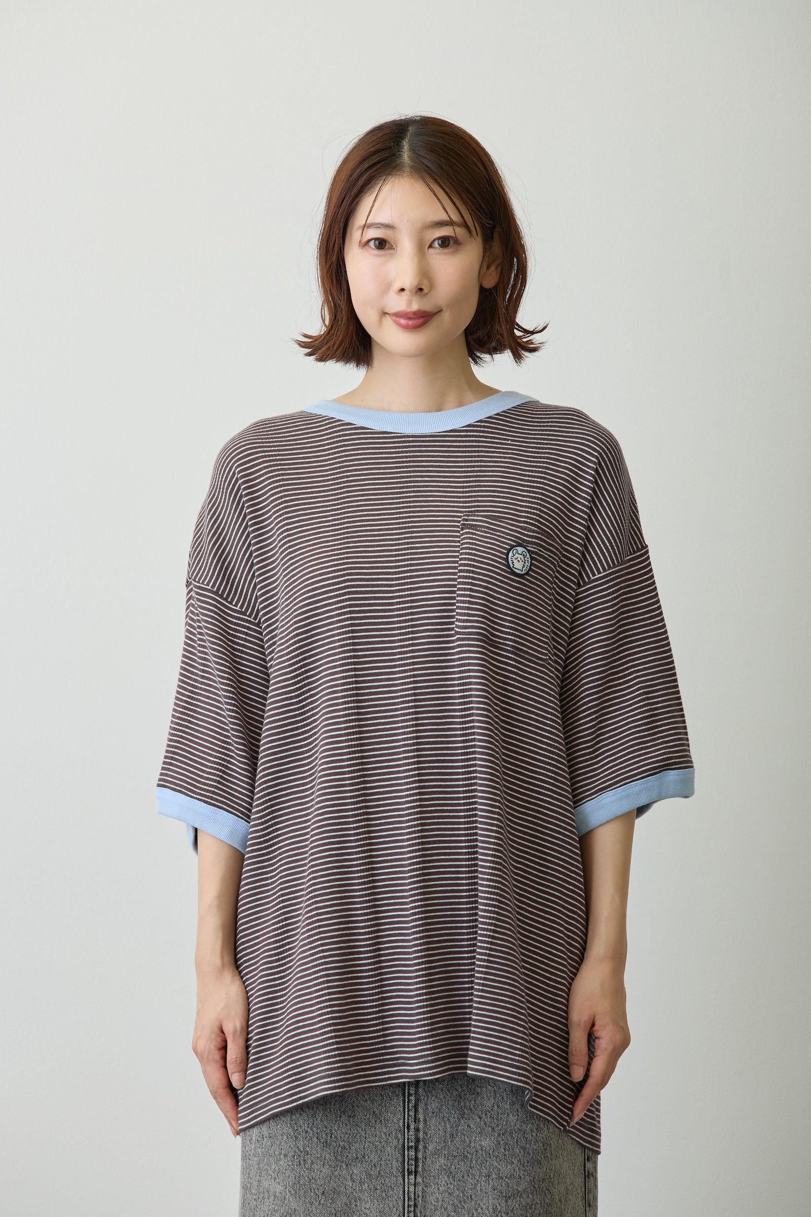 【2BUY10%OFF対象商品】ちいかわ ビッグシルエットポケットTシャツ Robert P.Miller×Talking モモンガ COFFEE