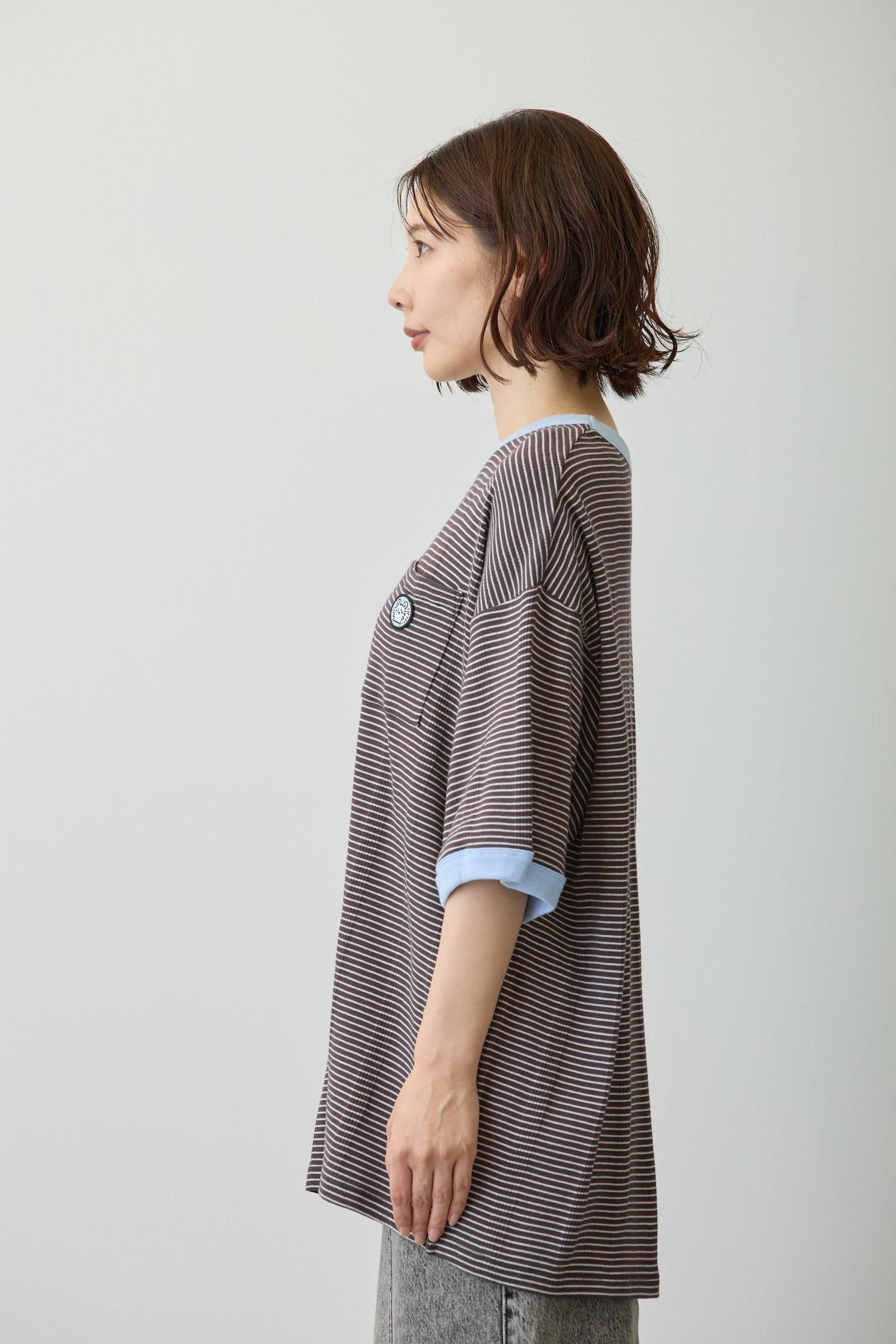 【2BUY10%OFF対象商品】ちいかわ ビッグシルエットポケットTシャツ Robert P.Miller×Talking モモンガ COFFEE