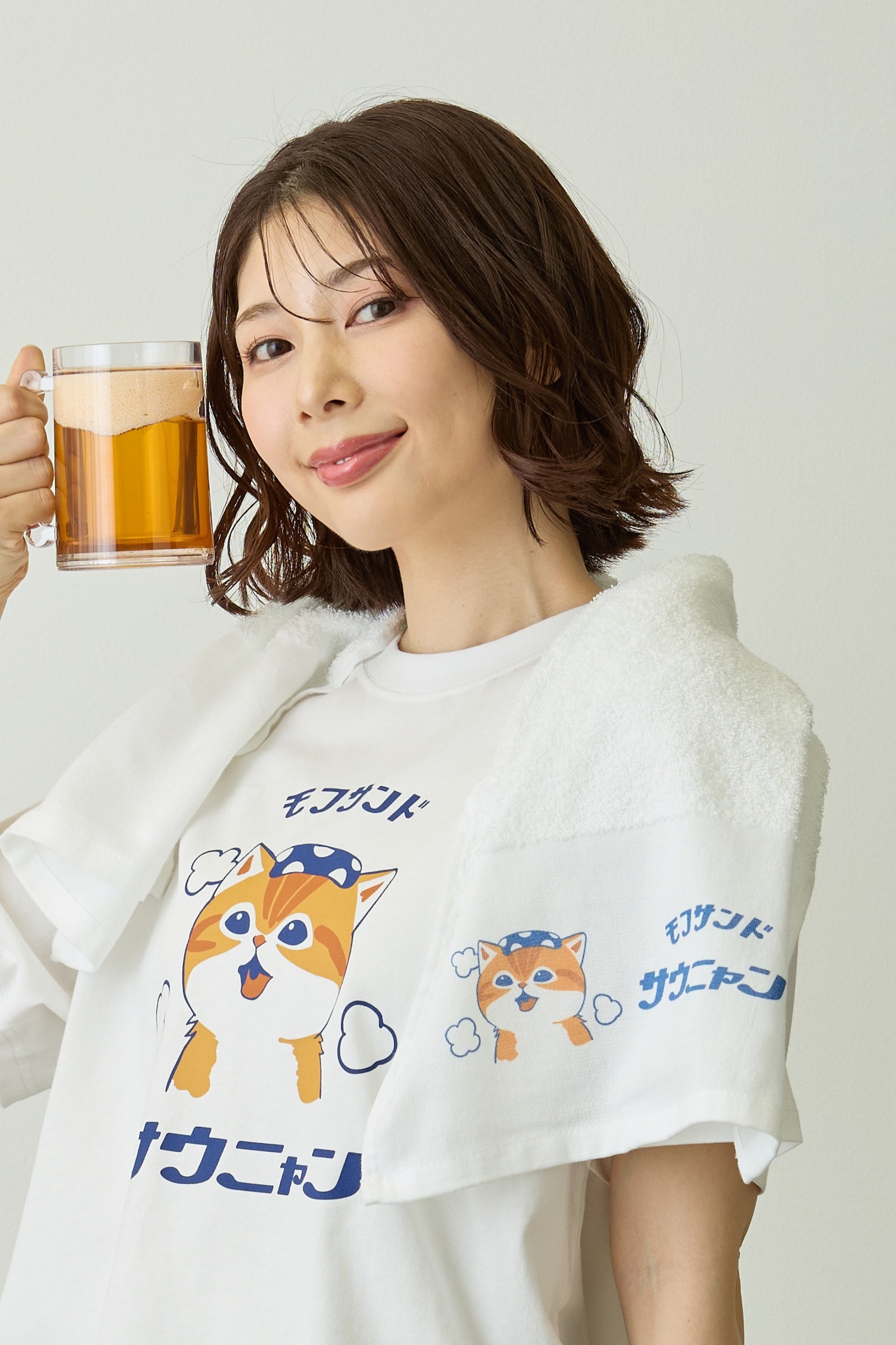mofusand 温泉タオル サウニャン ホワイト ONE