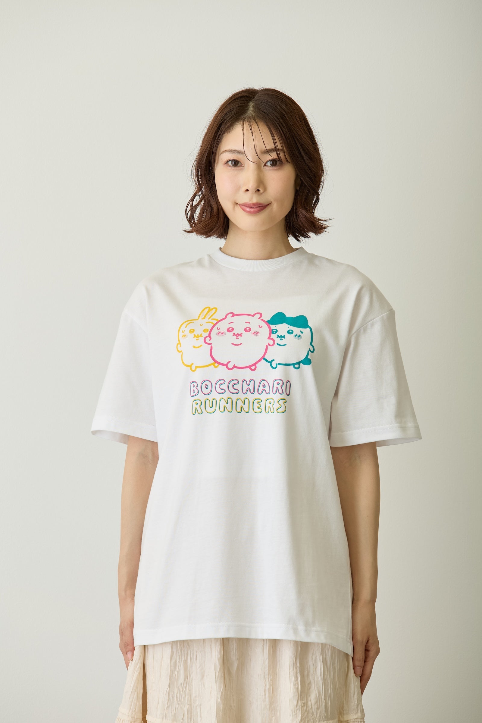 ちいかわ パックTシャツ 味付けのり/ぼっちゃりランナーズ スミ/ホワイト