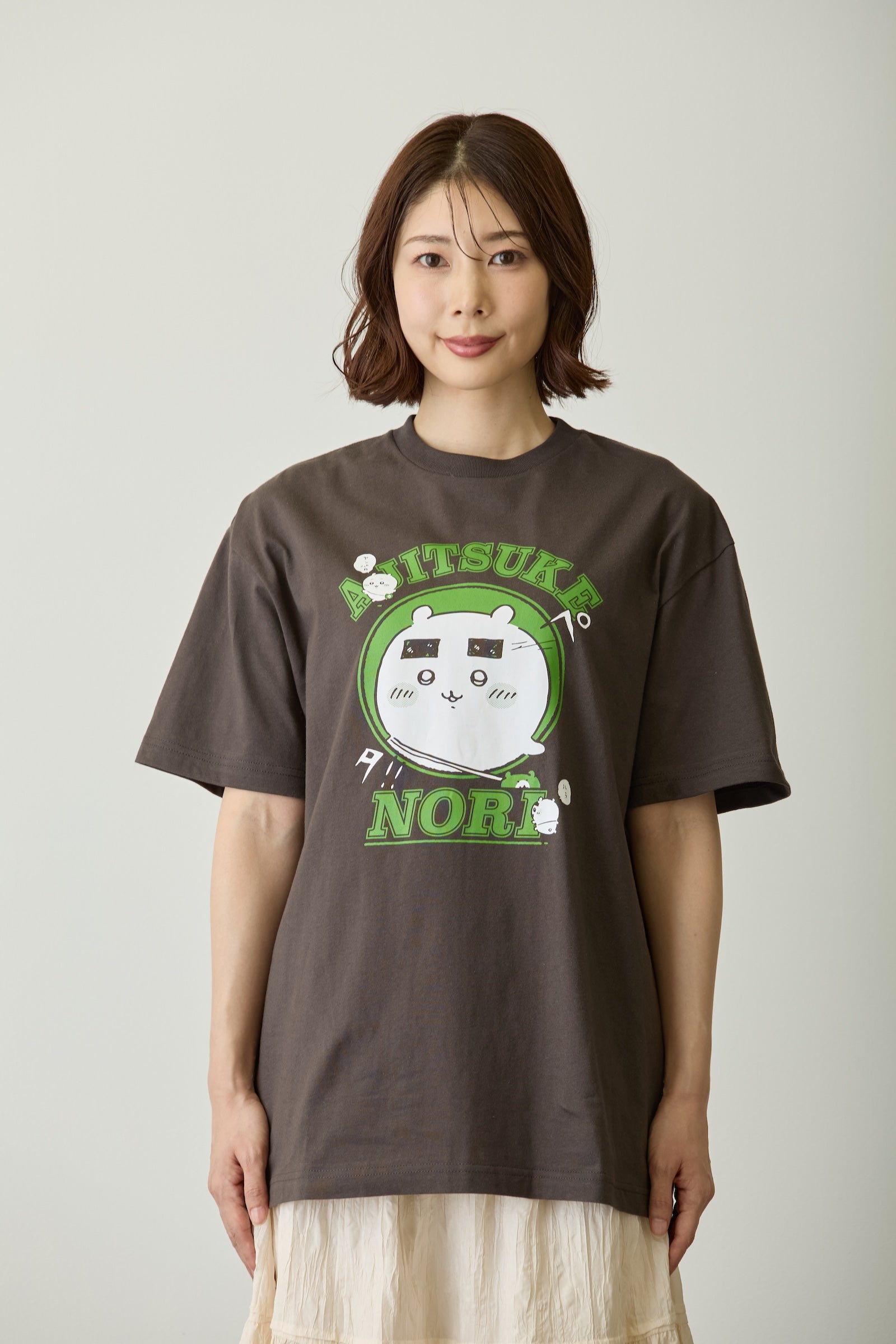 ちいかわ パックTシャツ 味付けのり/ぼっちゃりランナーズ スミ/ホワイト