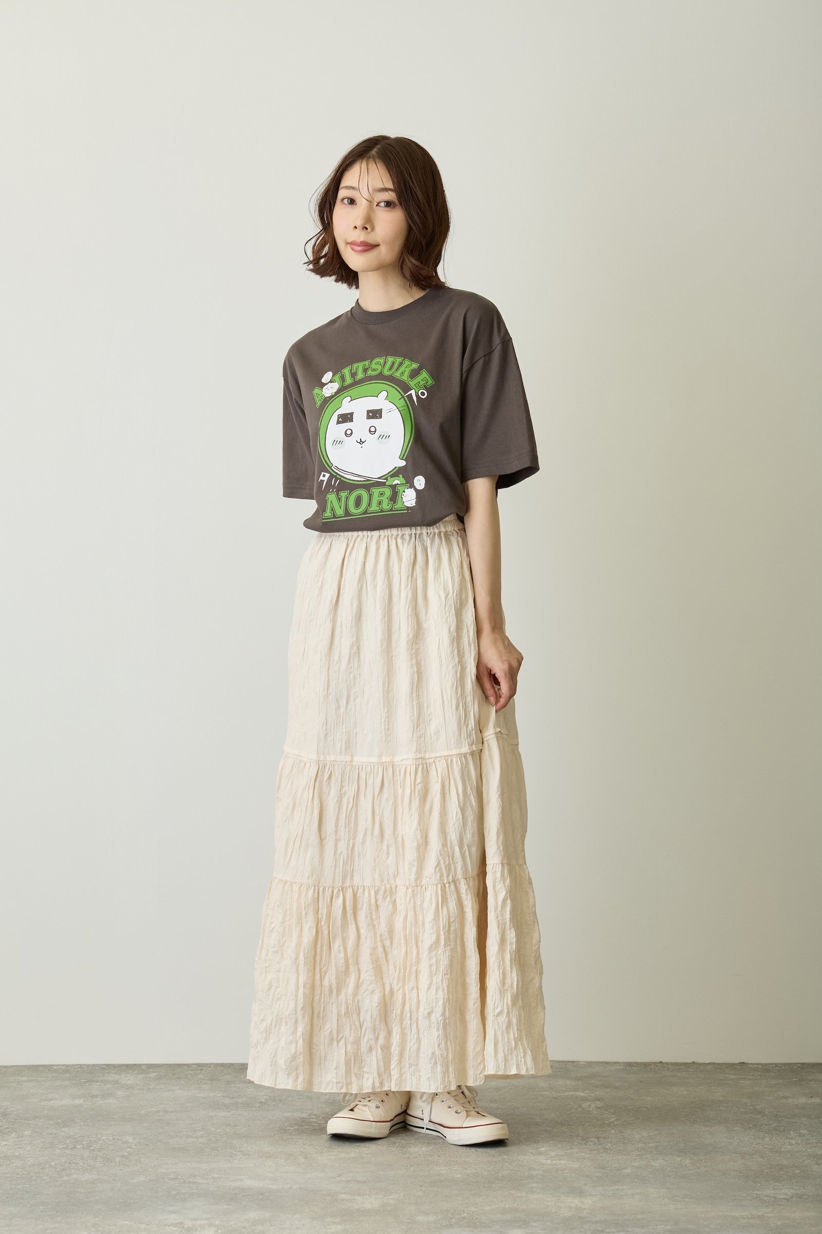 ちいかわ パックTシャツ 味付けのり/ぼっちゃりランナーズ スミ/ホワイト