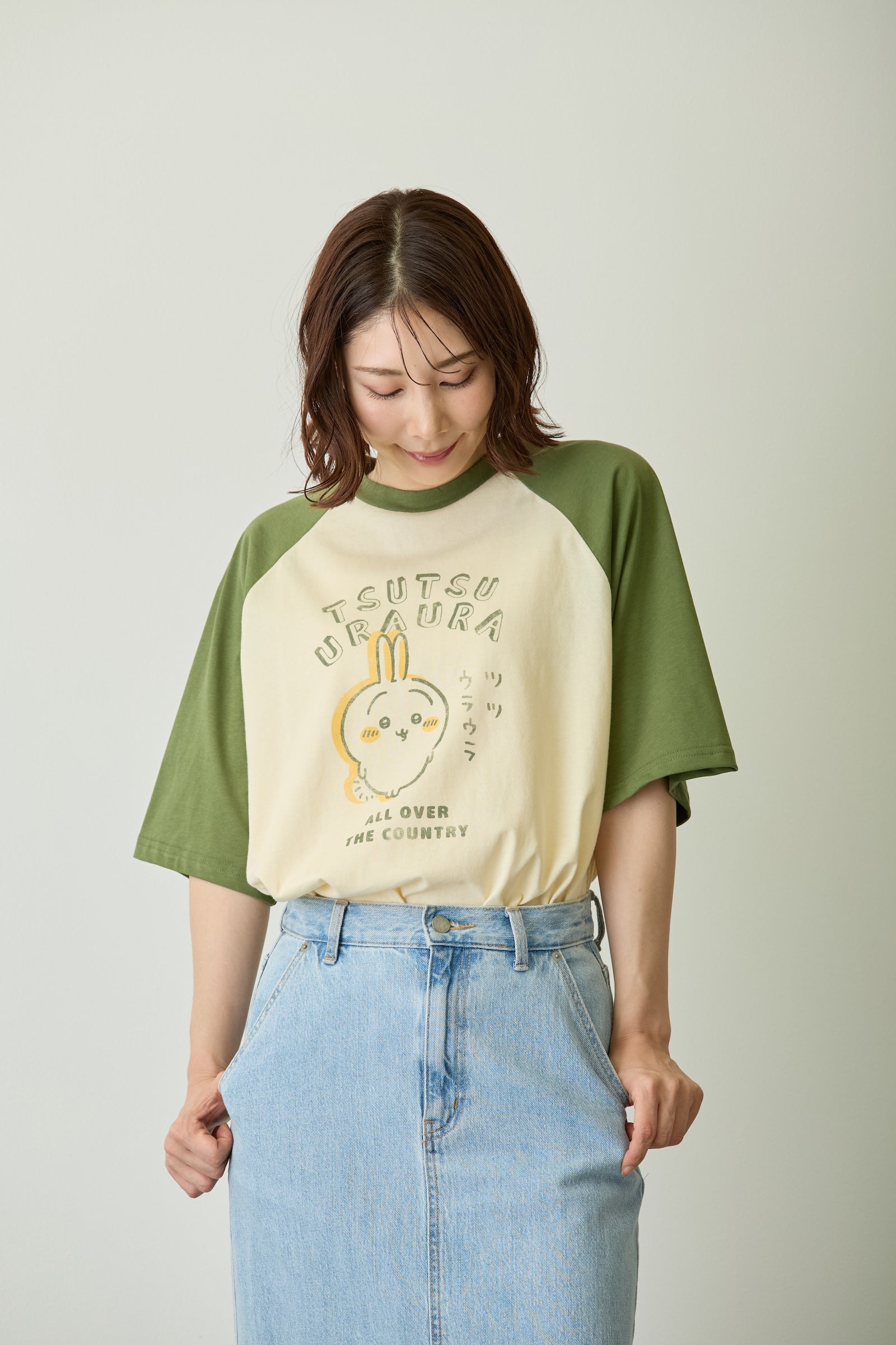 ちいかわ ラグランTシャツ ツツウラウラ ナチュラル