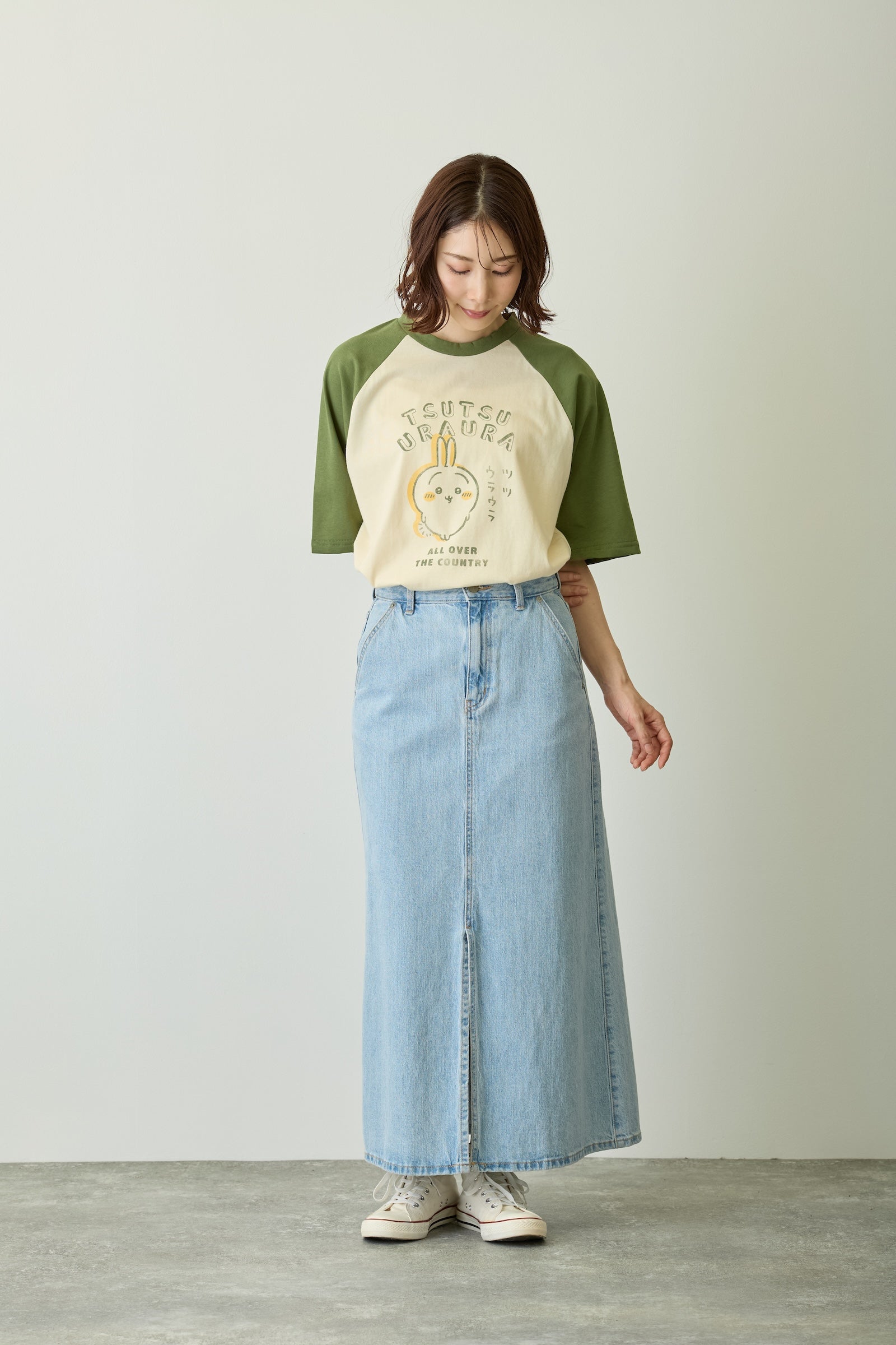 ちいかわ ラグランTシャツ ツツウラウラ ナチュラル