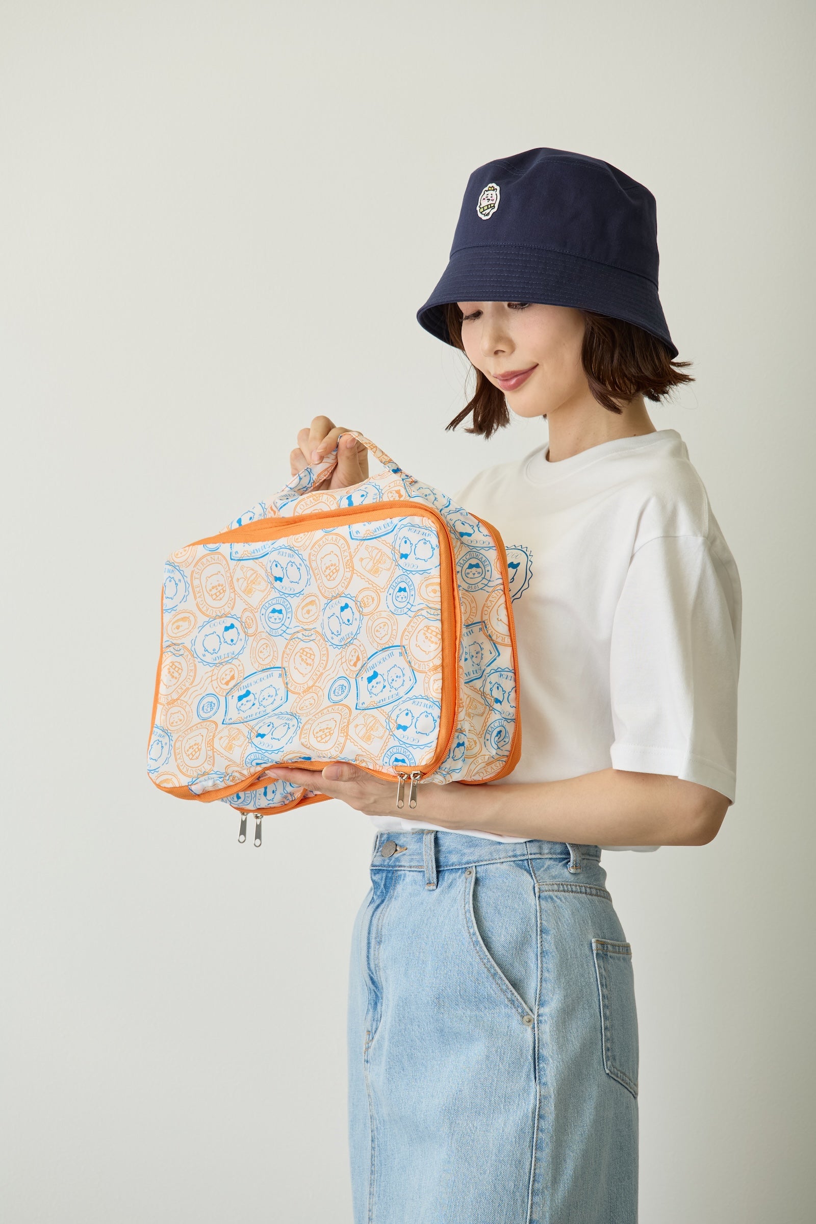 ちいかわ 圧縮バッグ スタンプデザイン オレンジ ONE