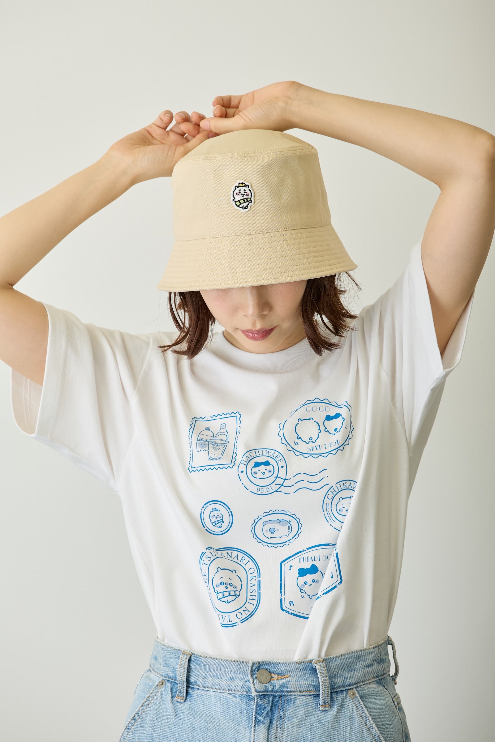 ちいかわ バケットハット 王冠 ベージュ ONE