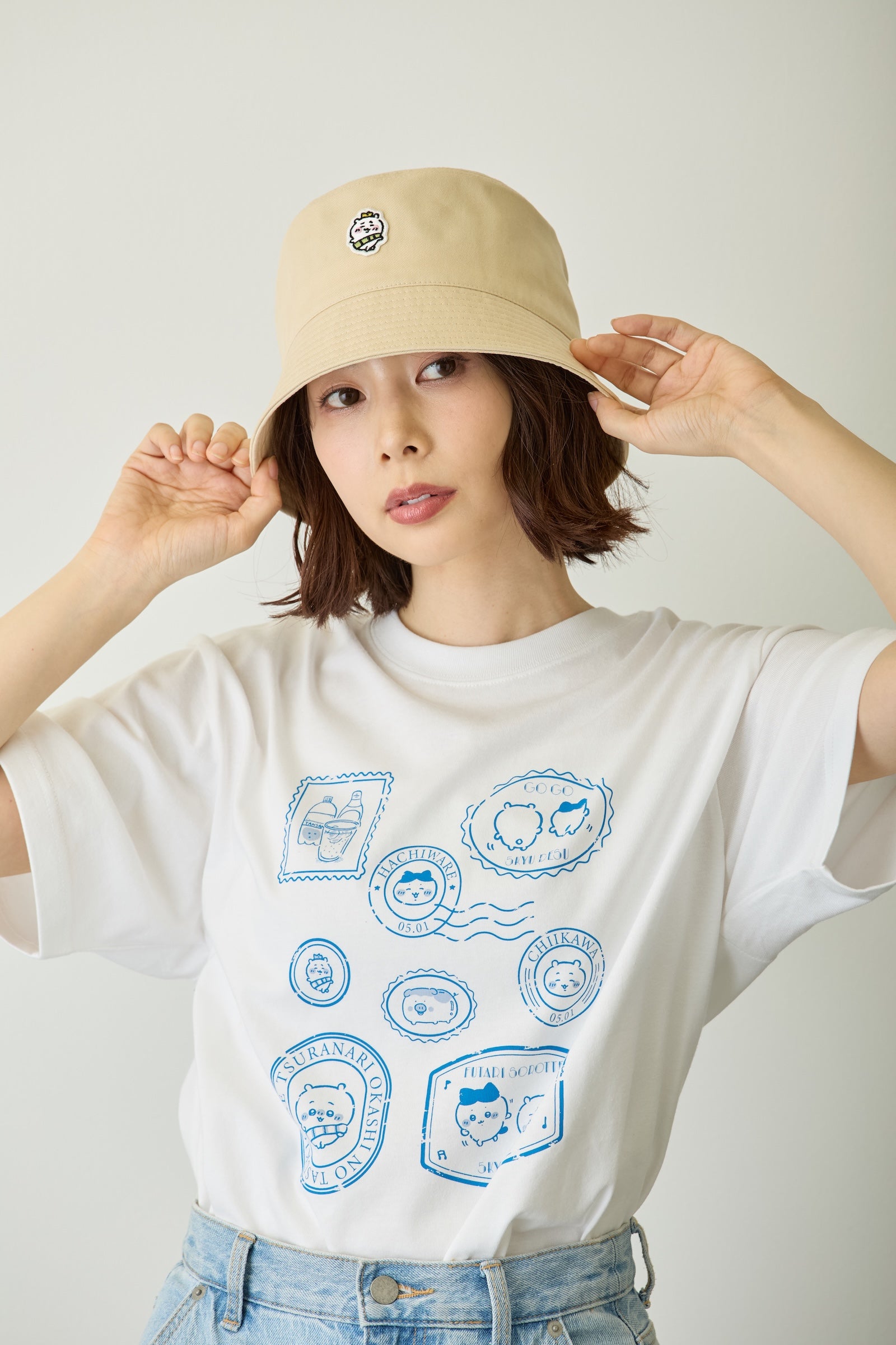 ちいかわ バケットハット 王冠 ベージュ ONE