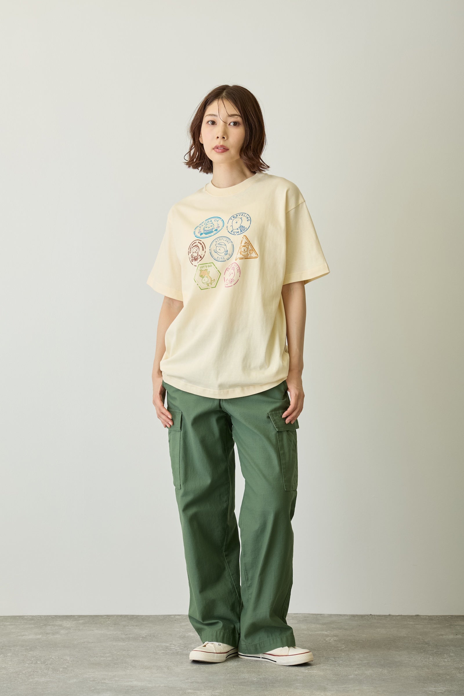 ナガノキャラクターズ Tシャツ トラベル ナチュラル