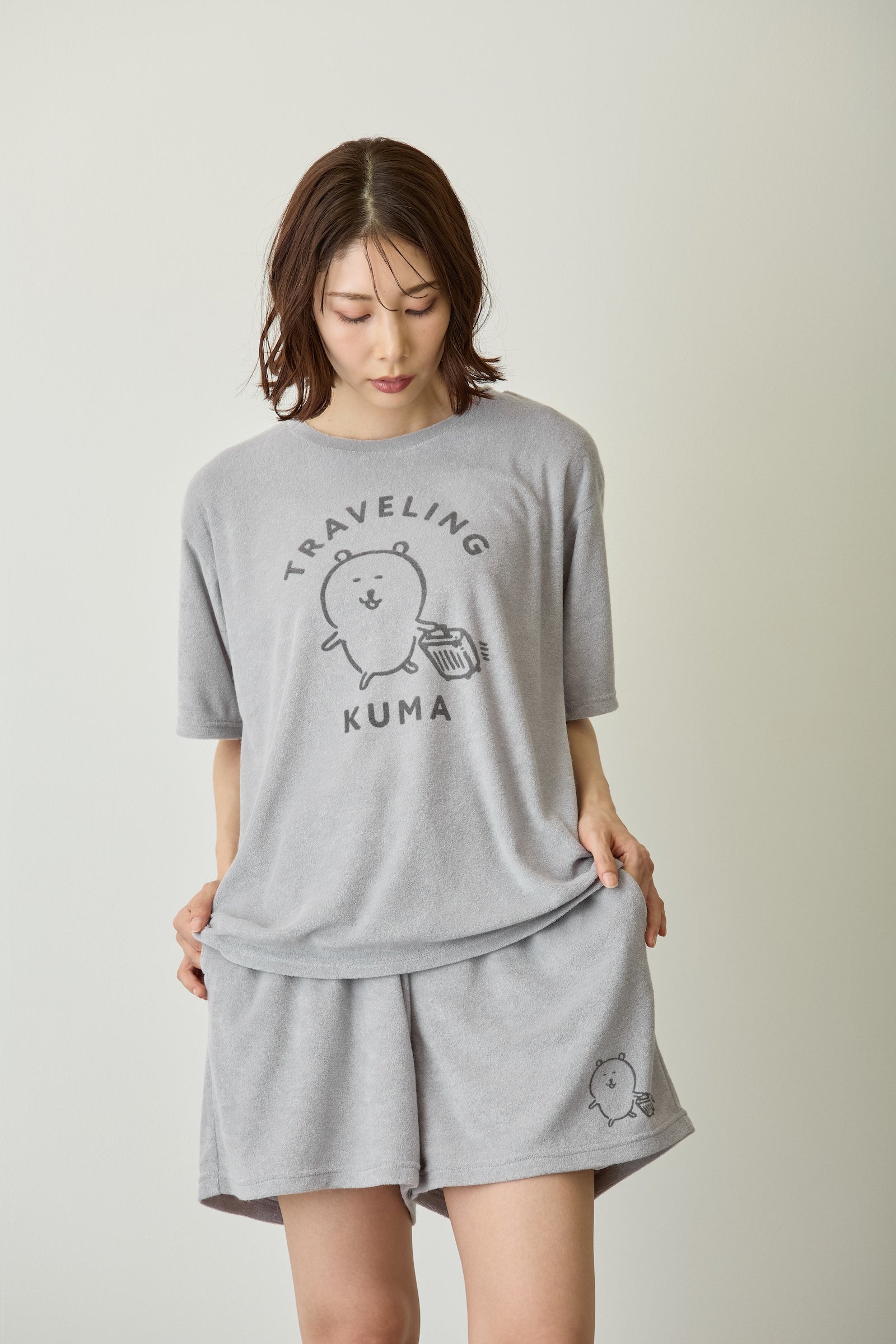 ナガノキャラクターズ ルームウェアセットアップ トラベル グレー