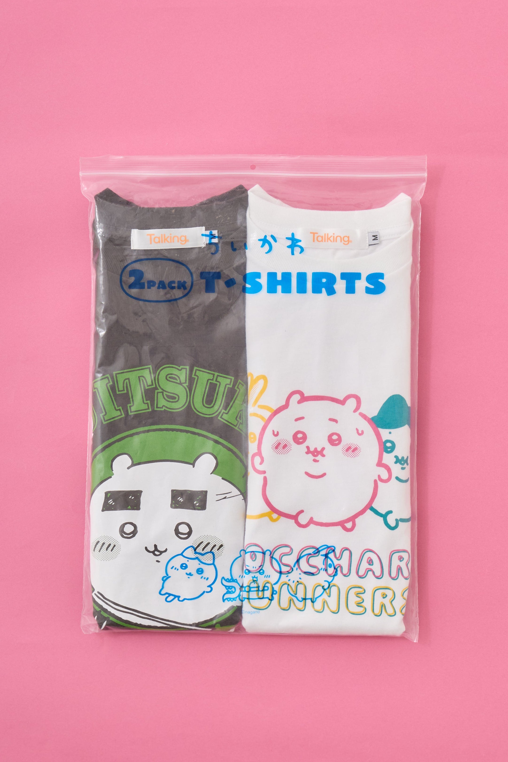 ちいかわ パックTシャツ 味付けのり/ぼっちゃりランナーズ スミ/ホワイト