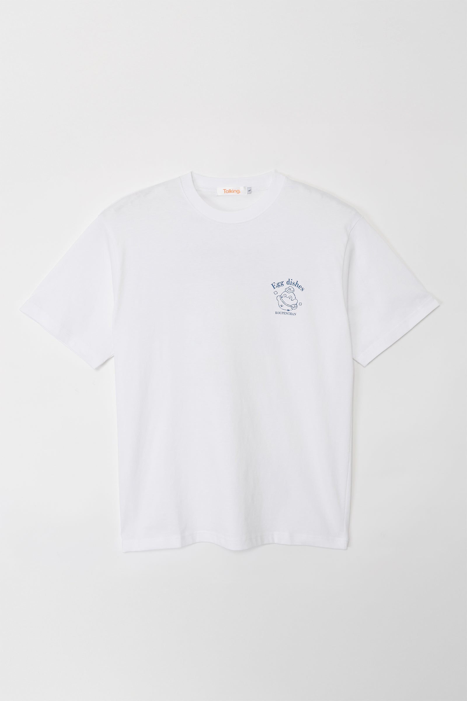 コウペンちゃん Tシャツ Egg dishes ホワイト