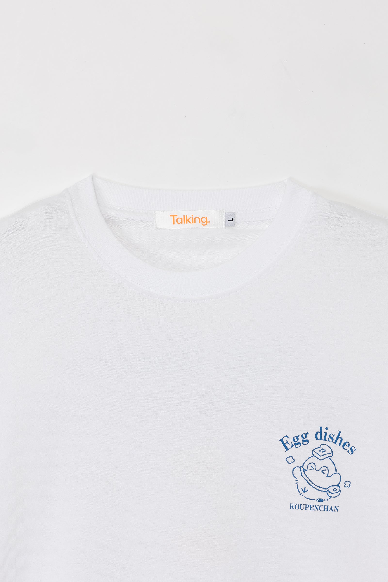 コウペンちゃん Tシャツ Egg dishes ホワイト