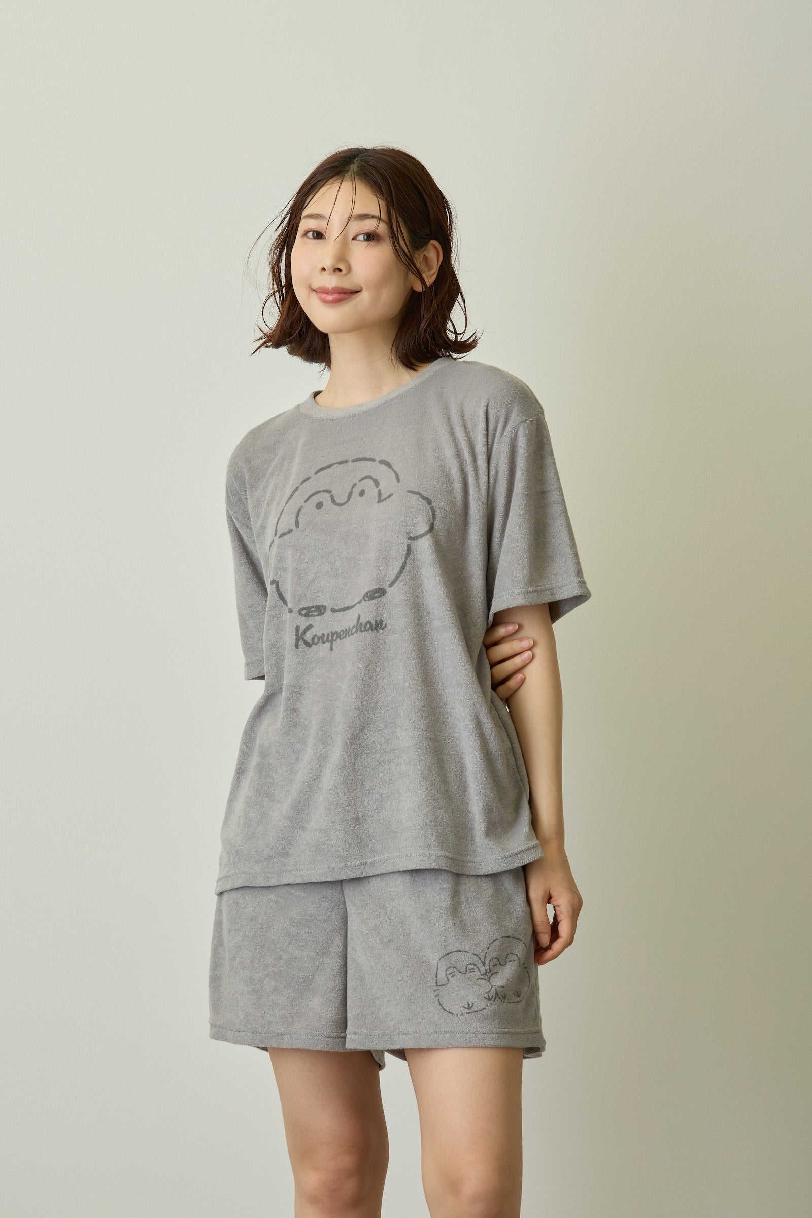 コウペンちゃん ルームウェアセットアップ ぽけー グレー