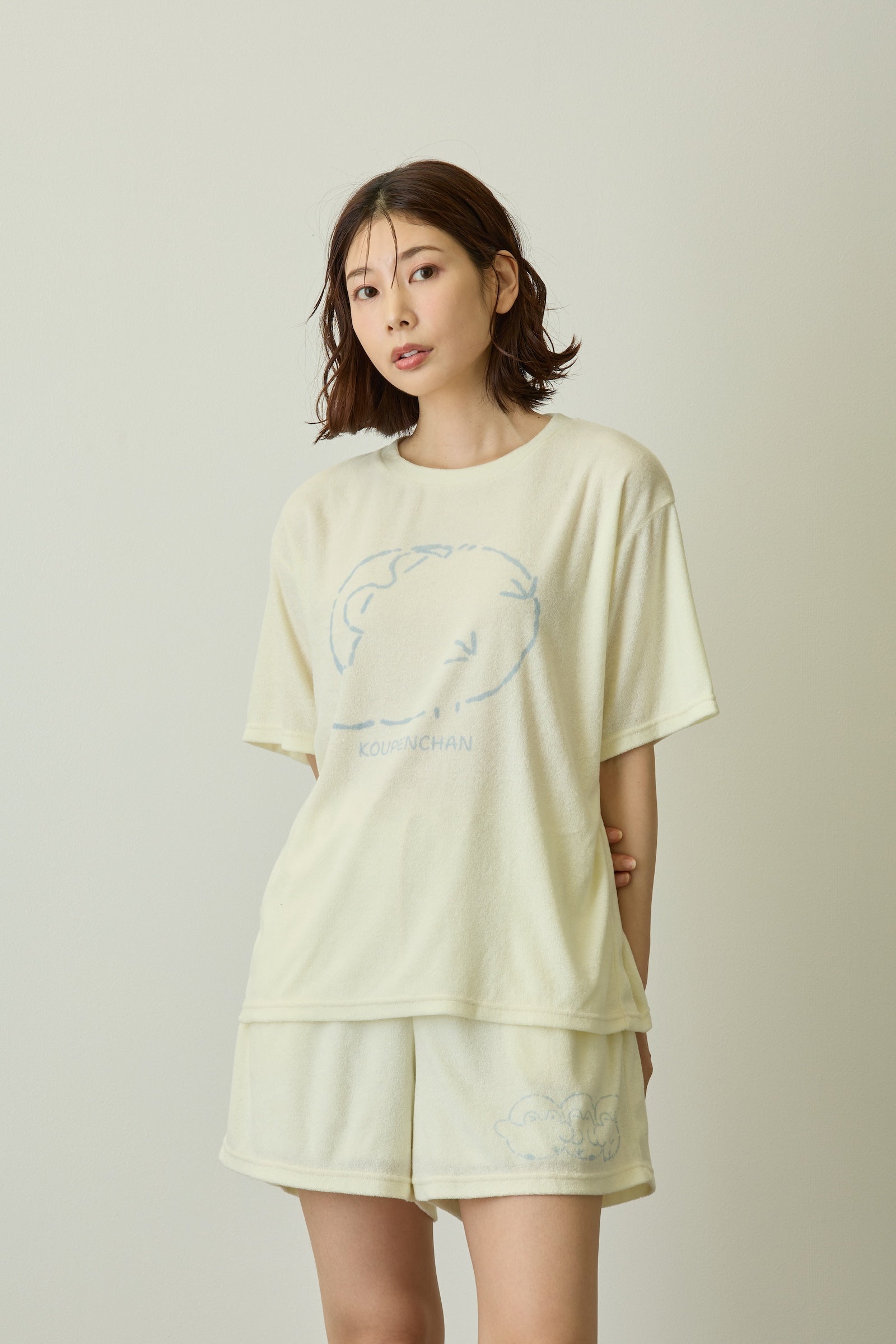 コウペンちゃん ルームウェアセットアップ たびすぎたなあ... アイボリー