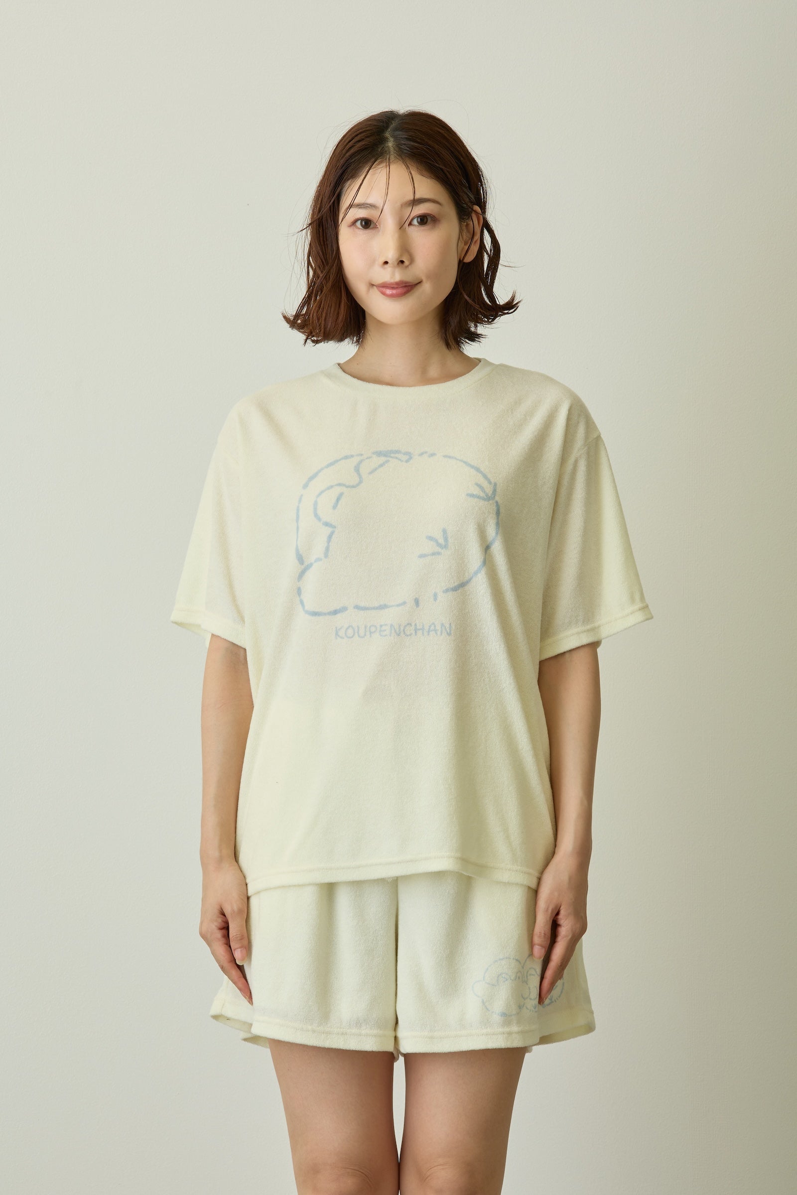 コウペンちゃん ルームウェアセットアップ たびすぎたなあ... アイボリー