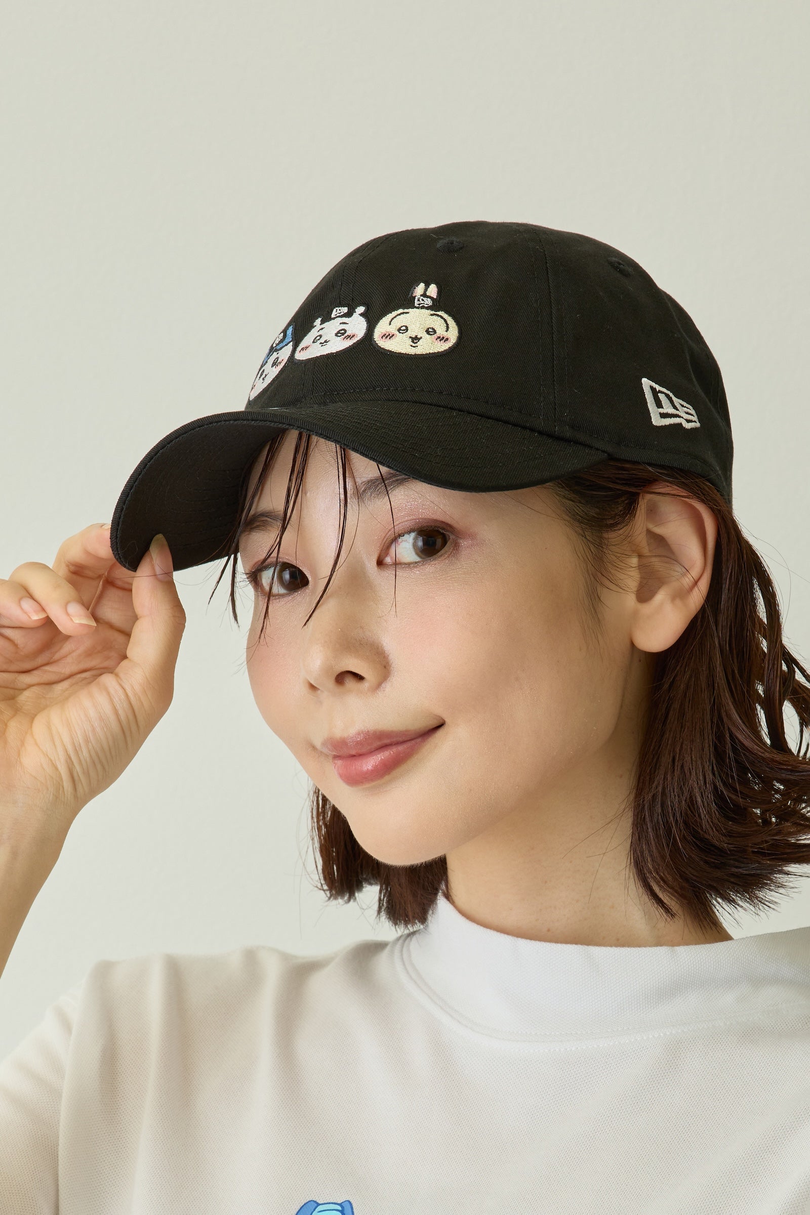 ハチワレ ジャージ上下 キャップ セット ちいかわ　モモンガ 黒 帽子 9TWENTY ちいかわ / ちいかわ・ハチワレ・うさぎ ブラック