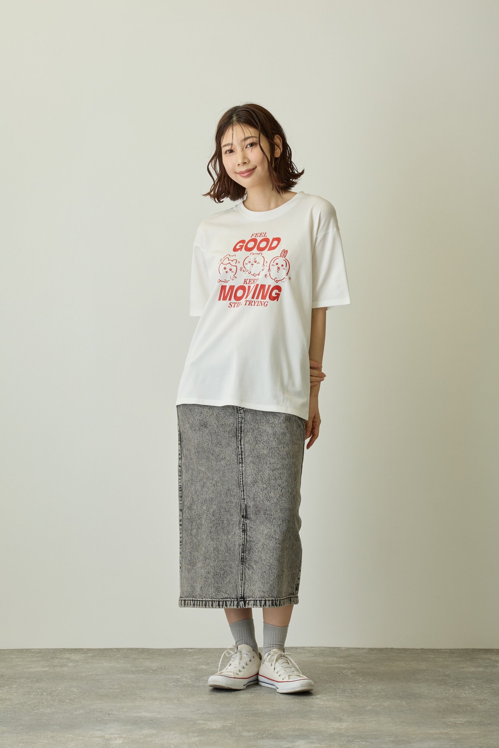 ちいかわ ドライTシャツ MOVE みんな ホワイト
