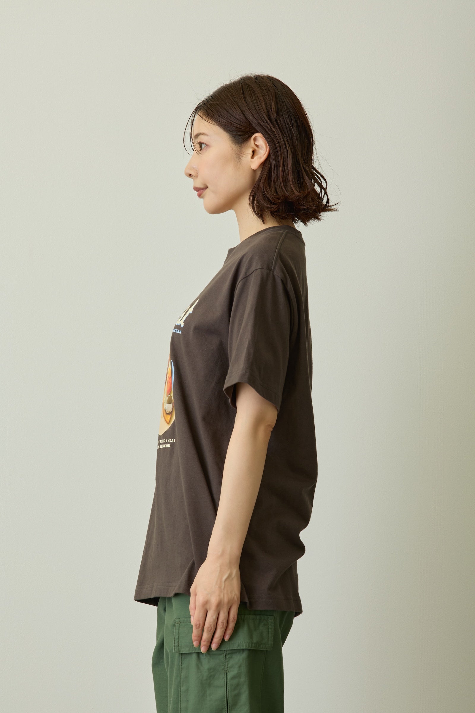 コウペンちゃん Tシャツ Breakfast スミ