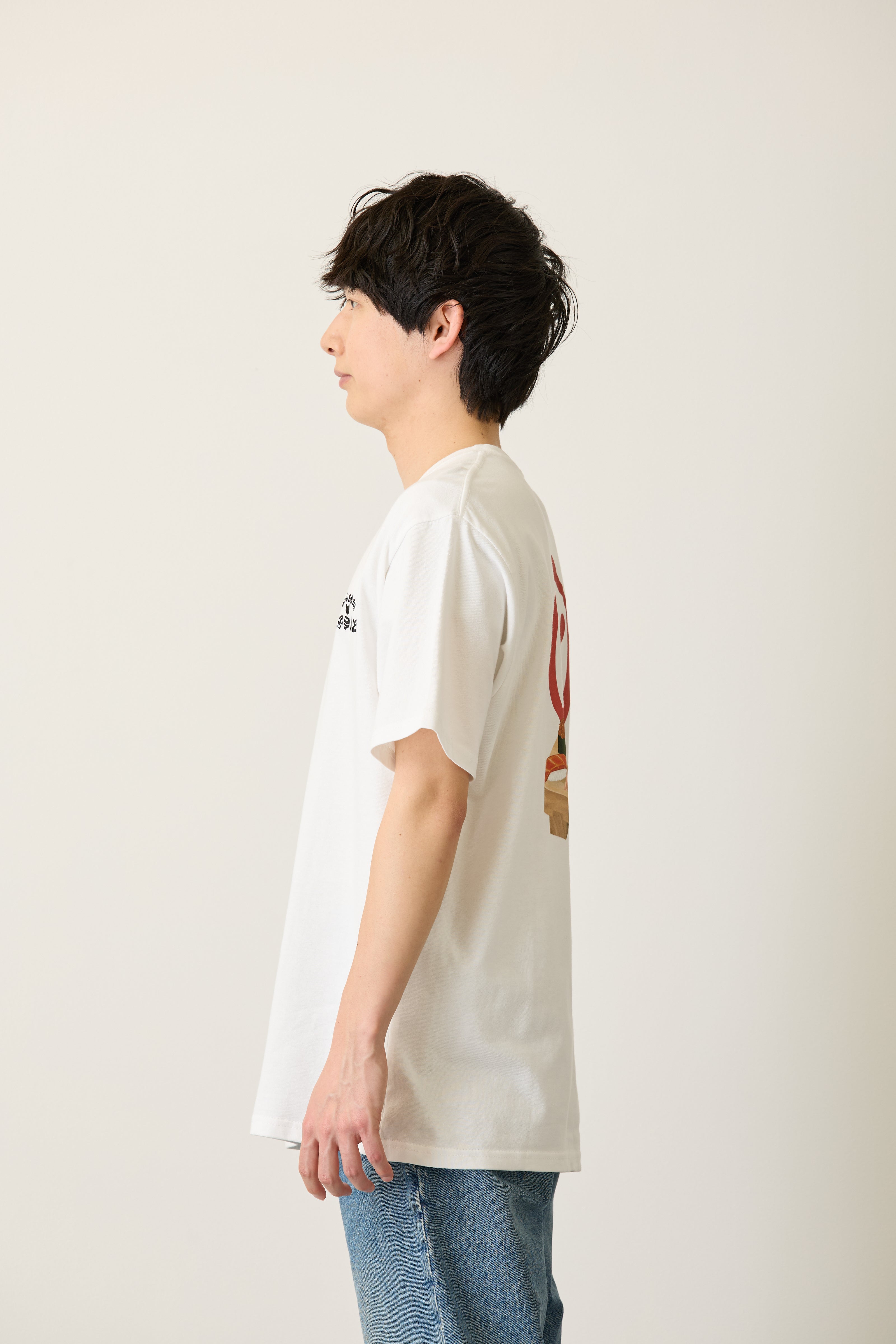 mofusand お寿司 Tシャツ 寿司下駄 ホワイト
