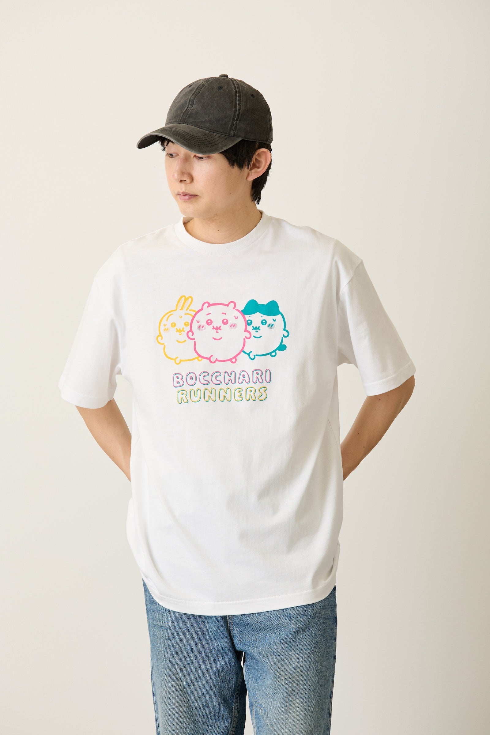 ちいかわ パックTシャツ 味付けのり/ぼっちゃりランナーズ スミ/ホワイト